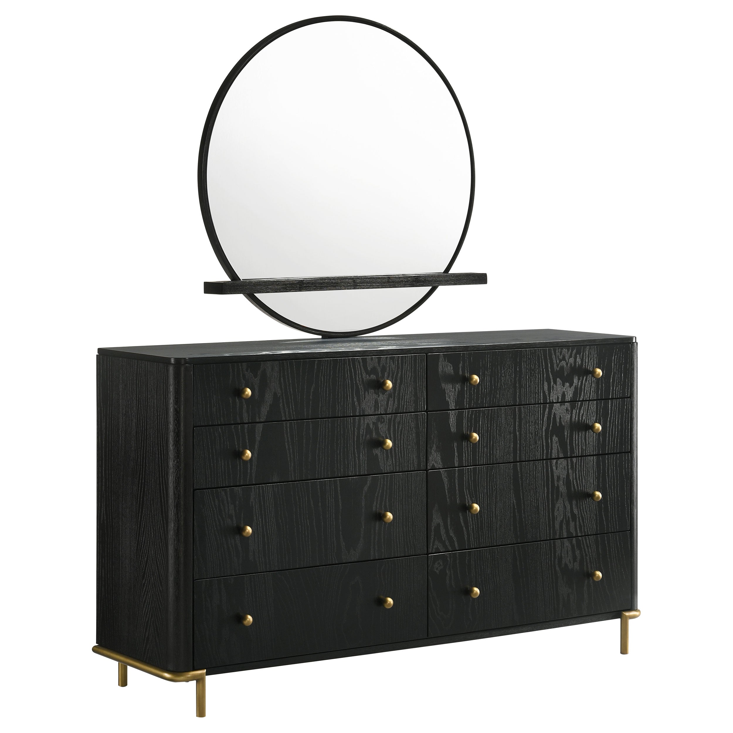Dar Furniture - Coaster - Arini 8-drawer Dresser with Mirror Black - 224333M