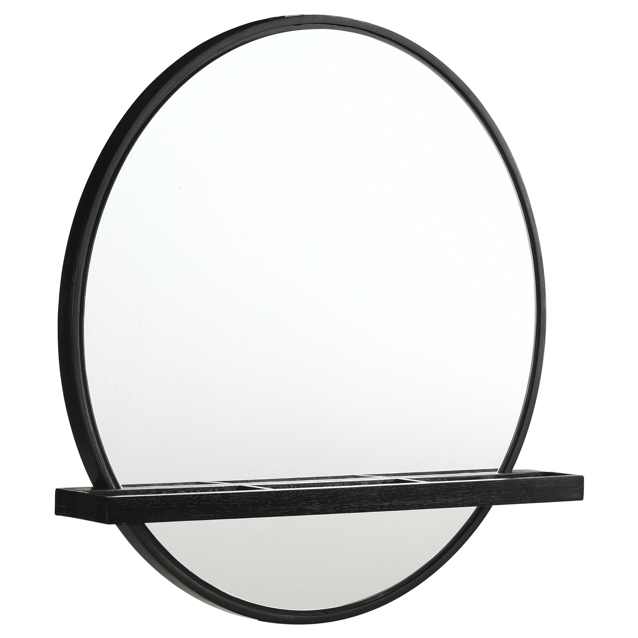 Dar Furniture - Coaster - Arini Round Vanity Wall Mirror with Shelf Black - 224338