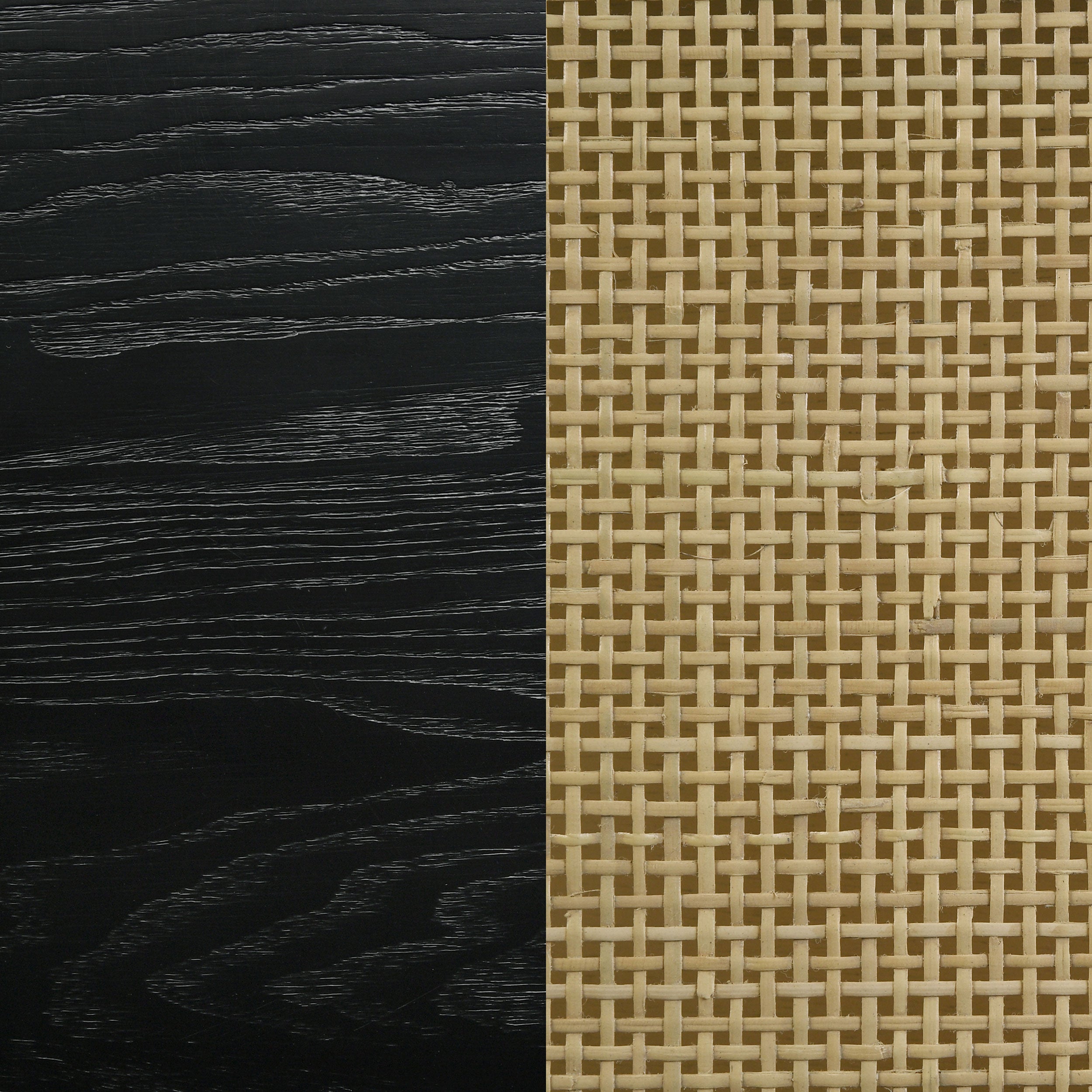 Arini Cane Weave Full Length Standing Floor Mirror Black