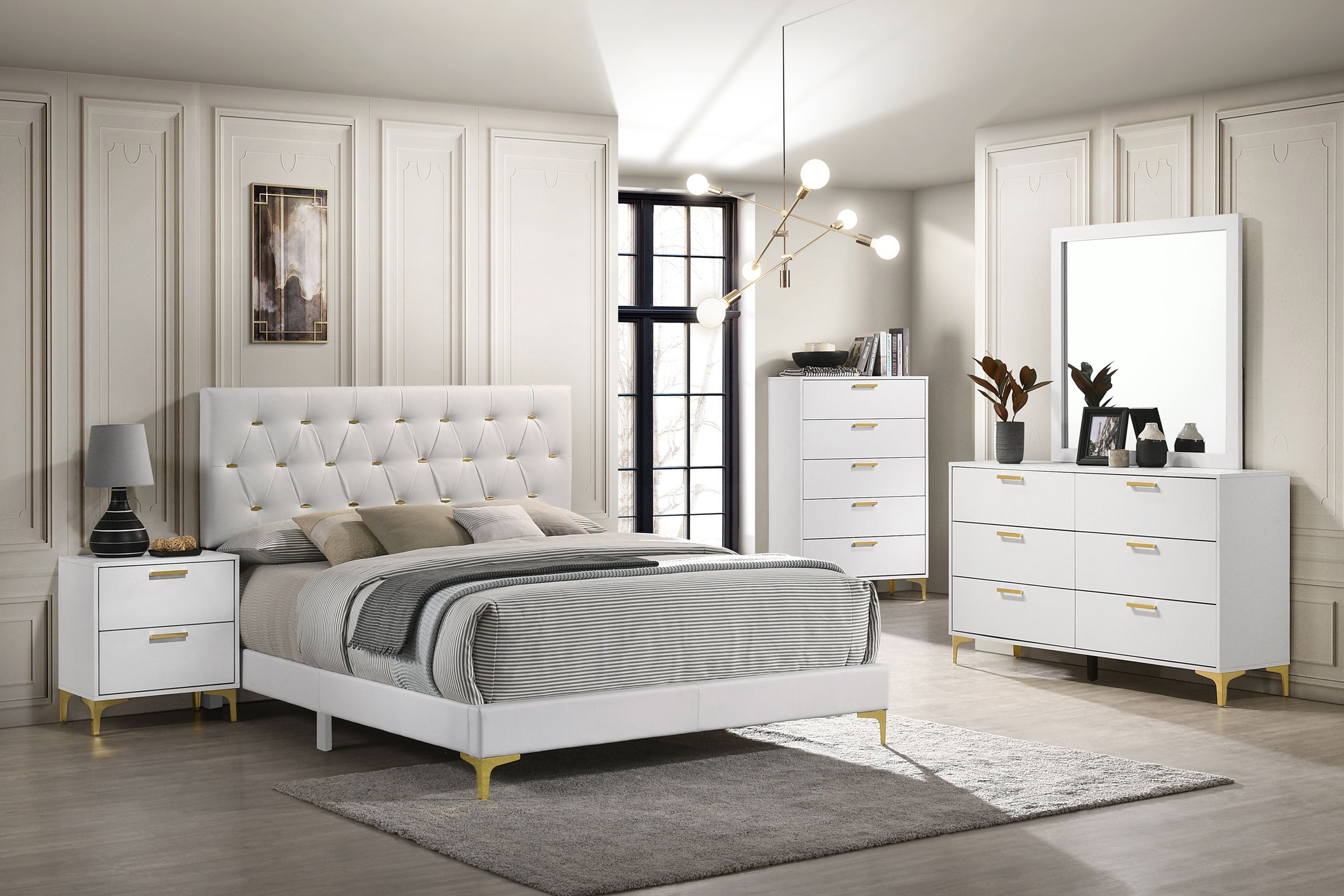 Dar Furniture - Coaster - Kendall 5-piece California King Bedroom Set White - 224401KW-S5