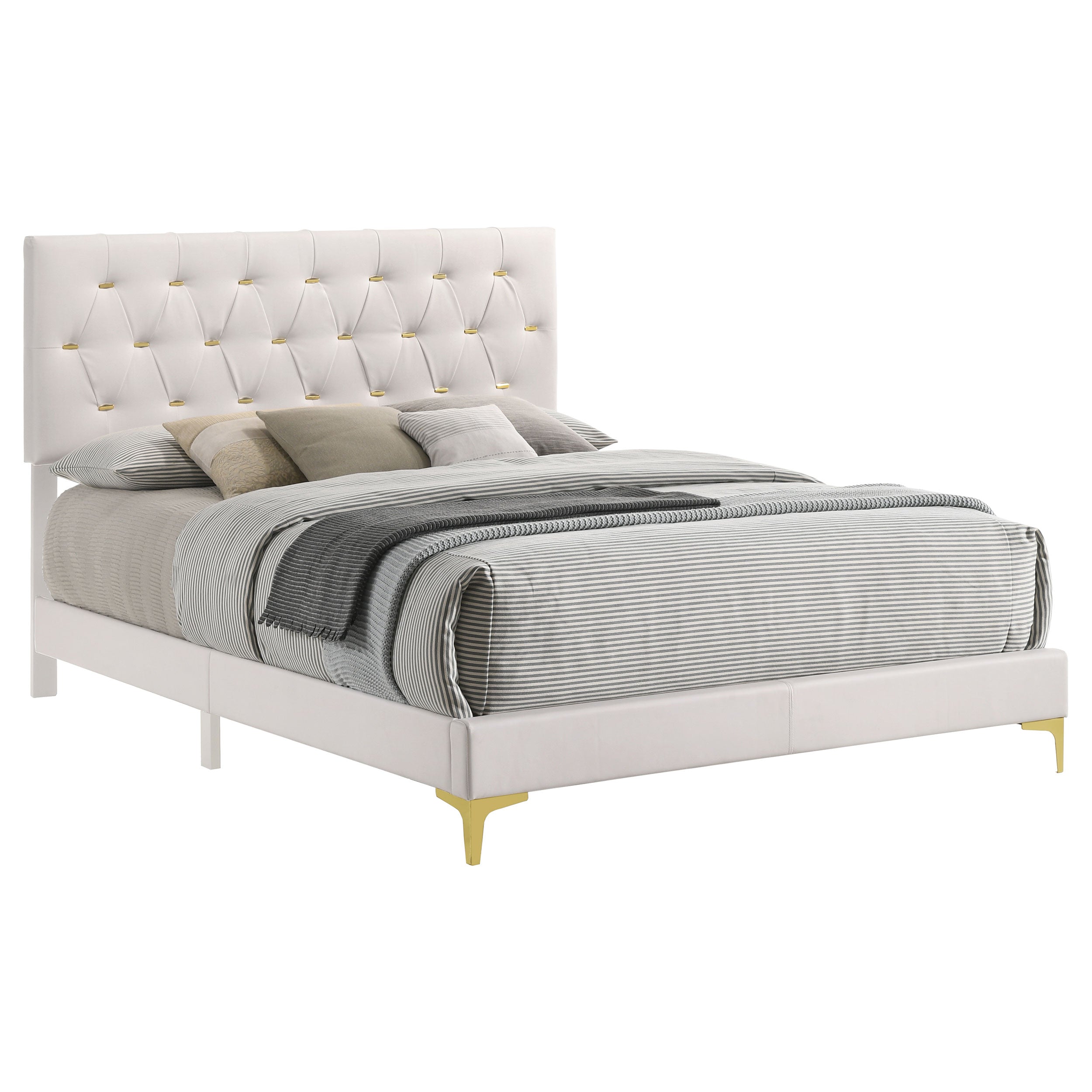 Kendall Upholstered California King Panel Bed White