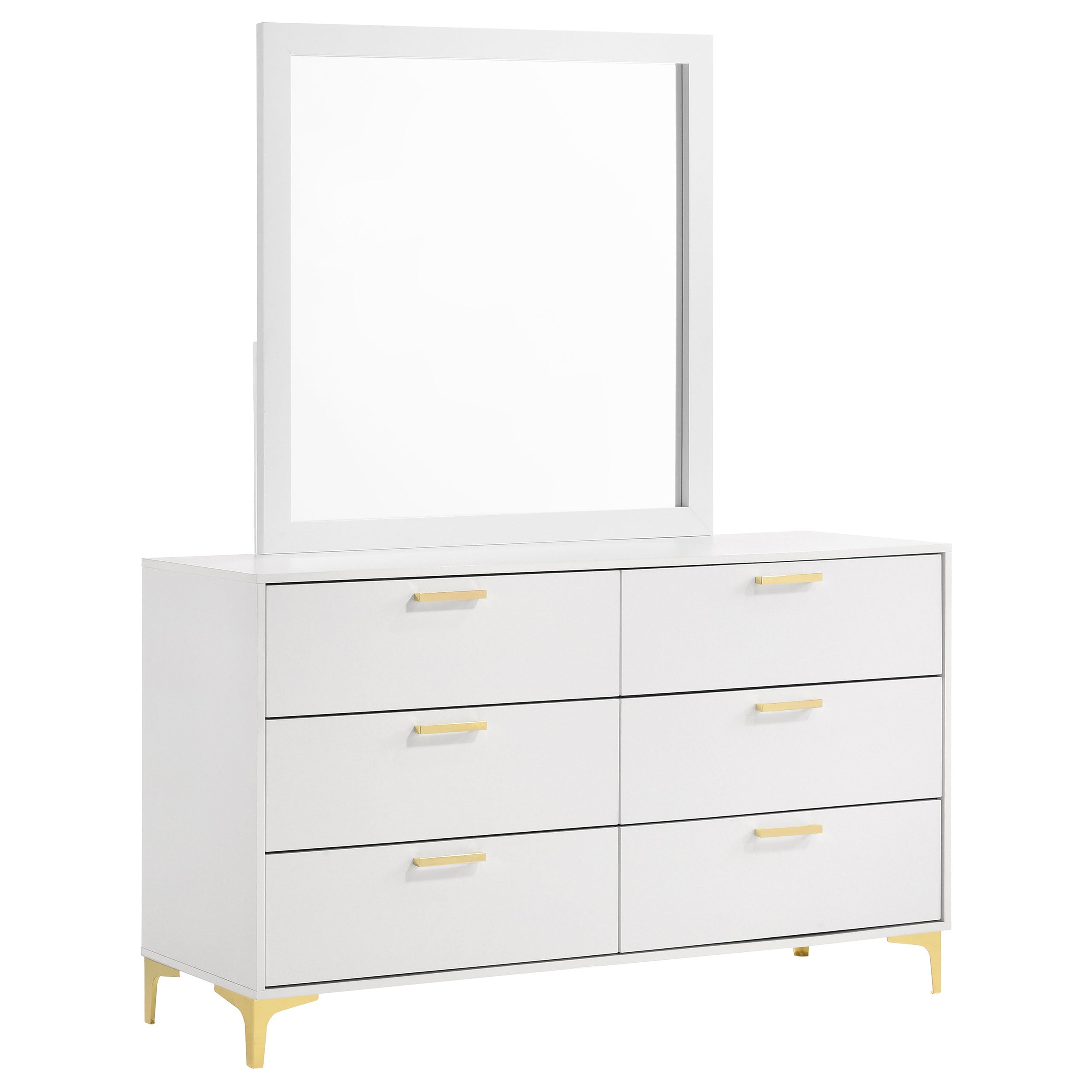 Dar Furniture - Coaster - Kendall 6-drawer Dresser with Mirror White - 224403M