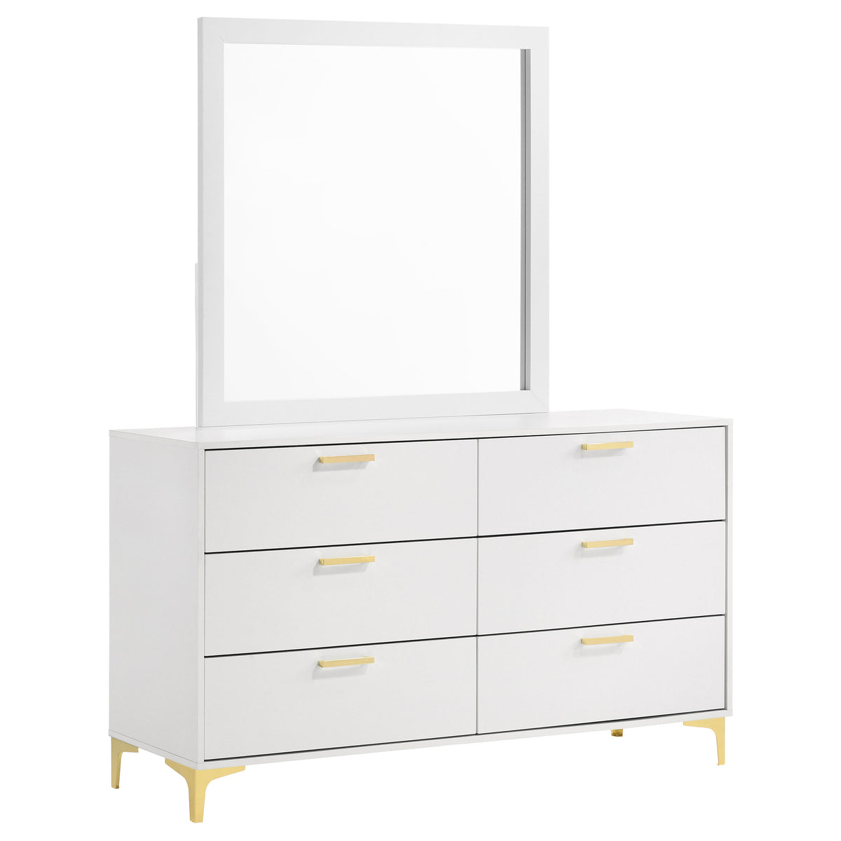 Dar Furniture - Coaster - Kendall 6-drawer Dresser with Mirror White - 224403M