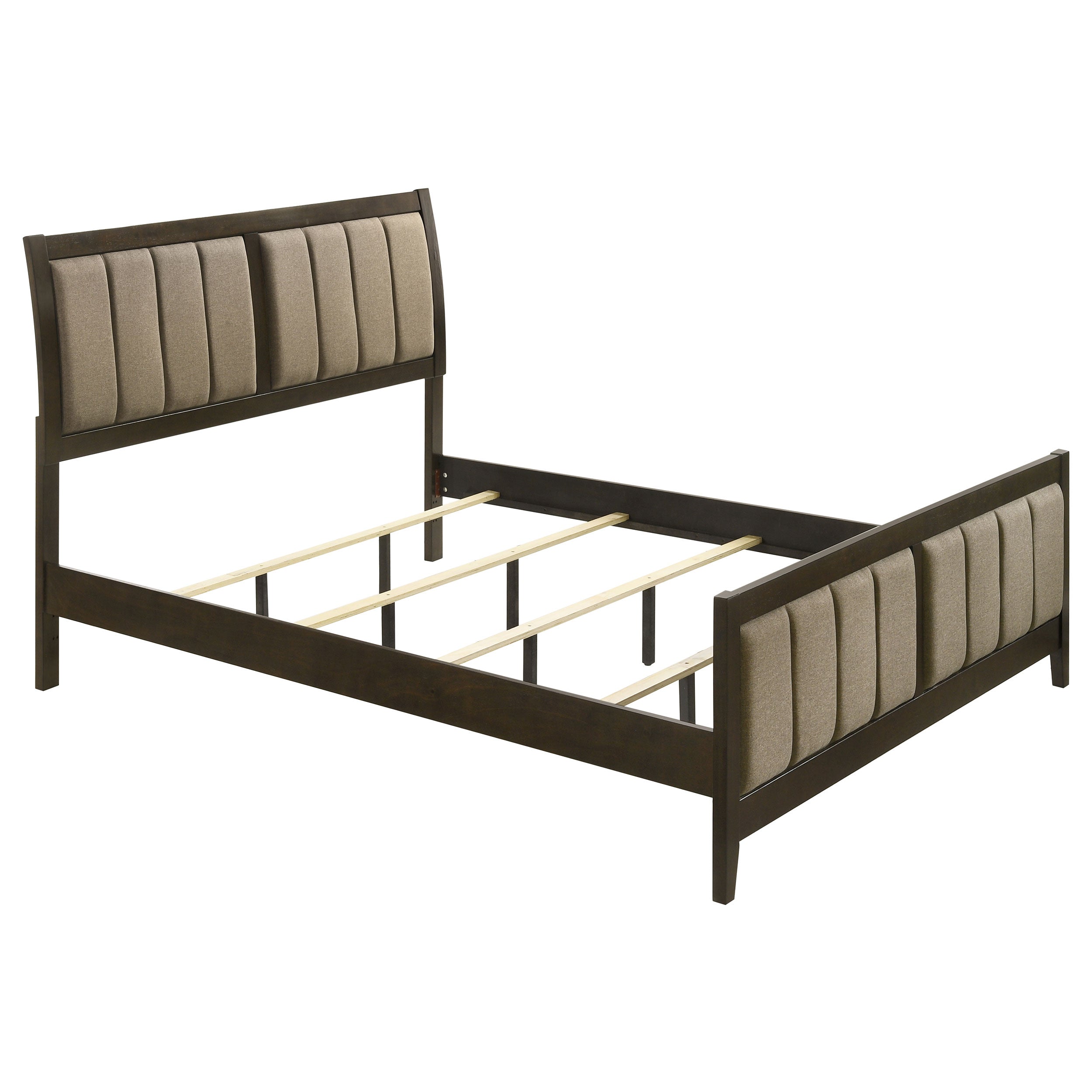 Dar Furniture - Coaster - Wilkes 51-inch Upholstered Eastern King Bed Dark Cocoa - 224421KE