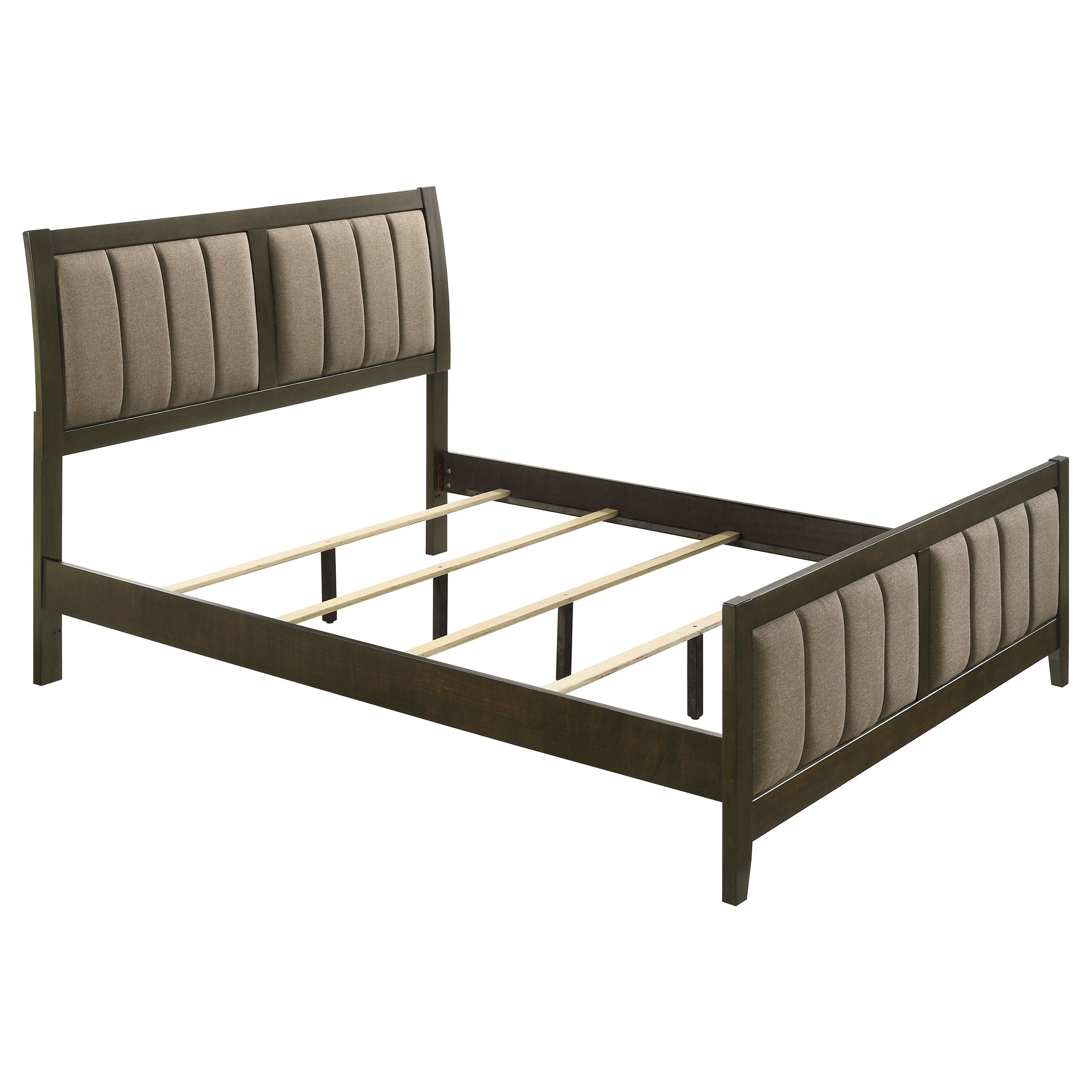 Dar Furniture - Coaster - Wilkes 51-inch Upholstered Queen Bed Dark Cocoa - 224421Q