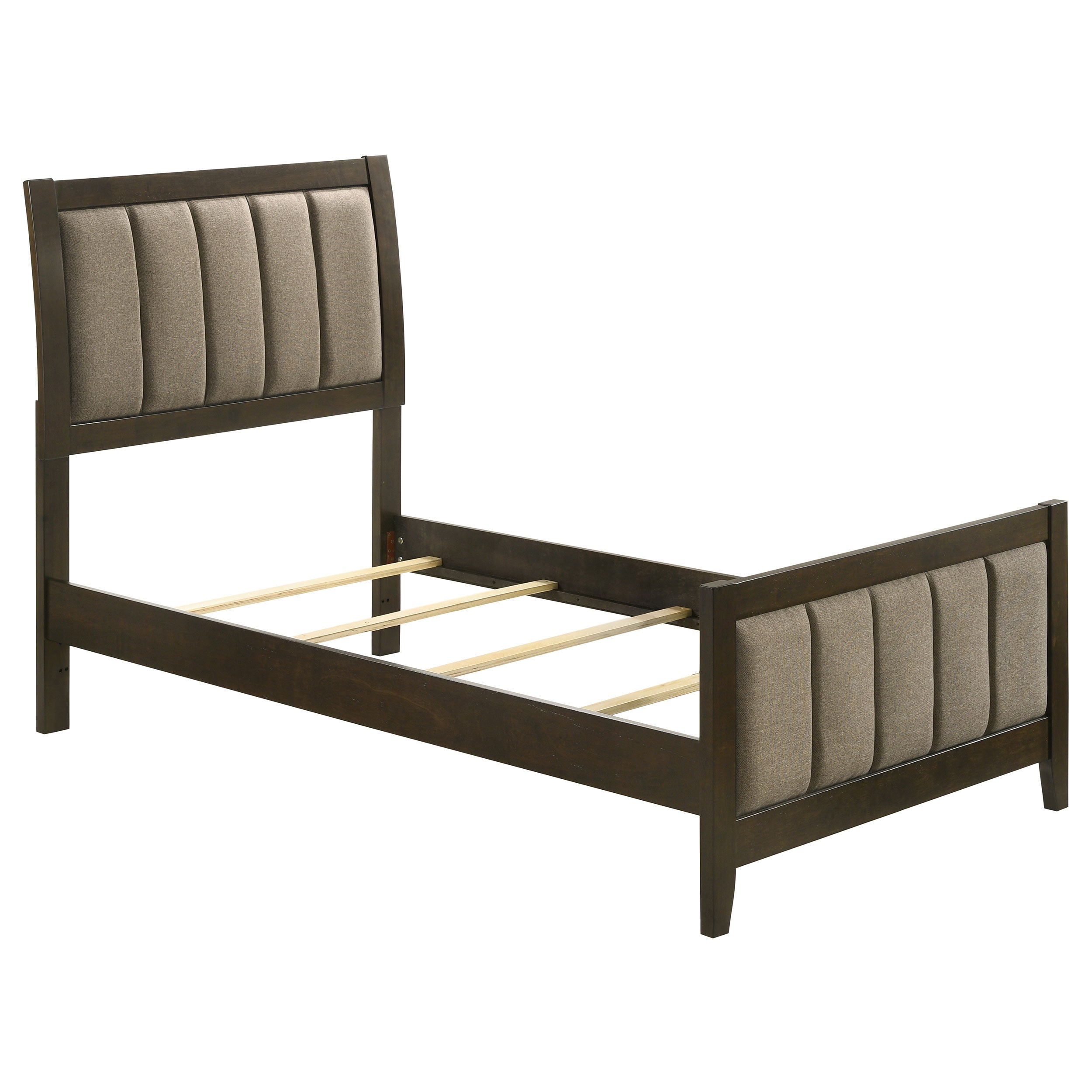 Dar Furniture - Coaster - Wilkes 51-inch Upholstered Twin Bed Dark Cocoa - 224421T