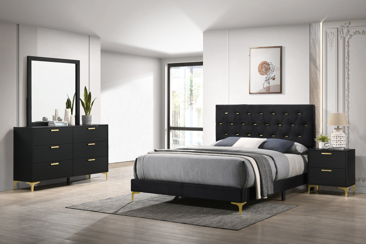 Dar Furniture - Coaster - Kendall 4-piece Eastern King Bedroom Set Black - 224451KE-S4
