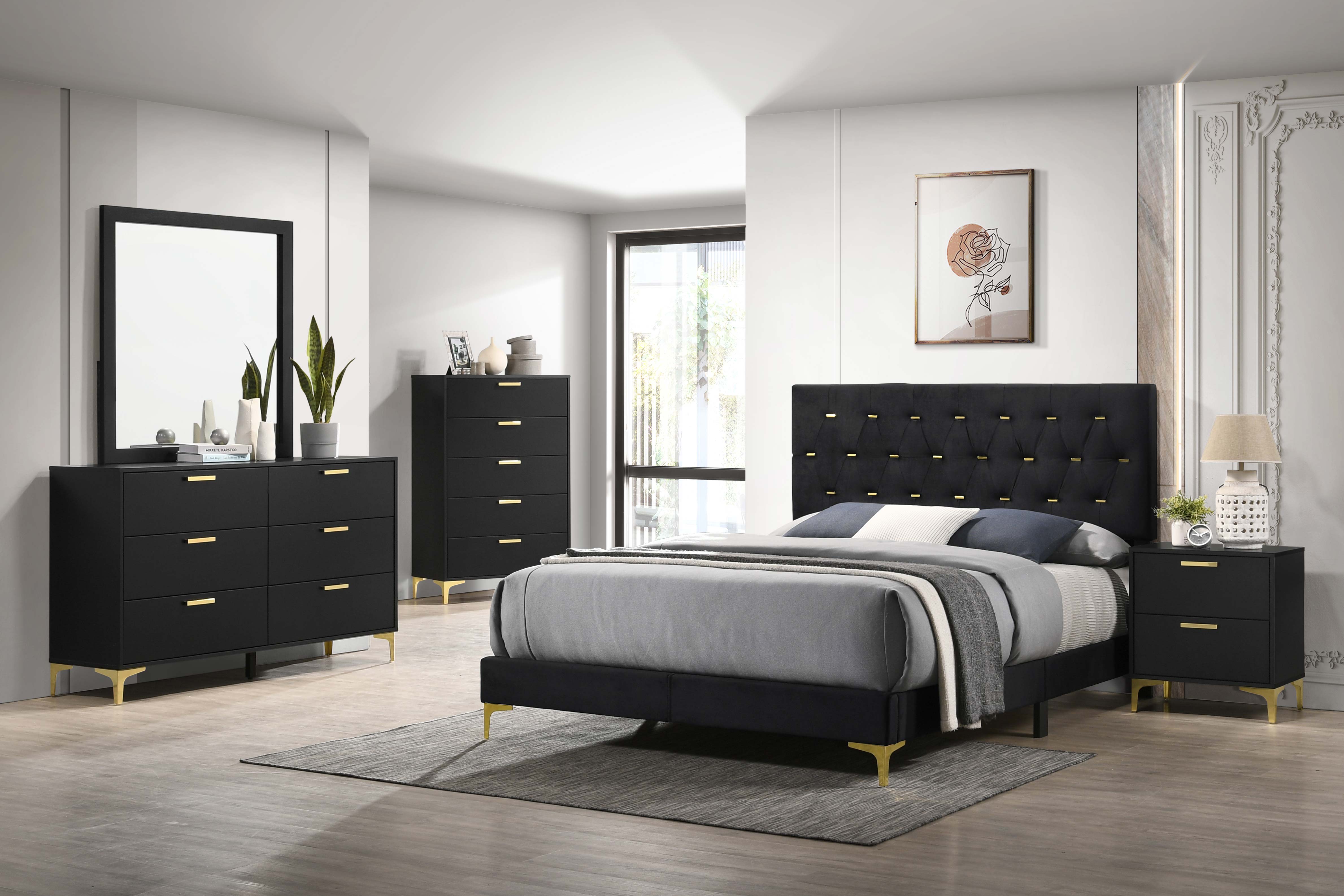 Dar Furniture - Coaster - Kendall 5-piece Eastern King Bedroom Set Black - 224451KE-S5