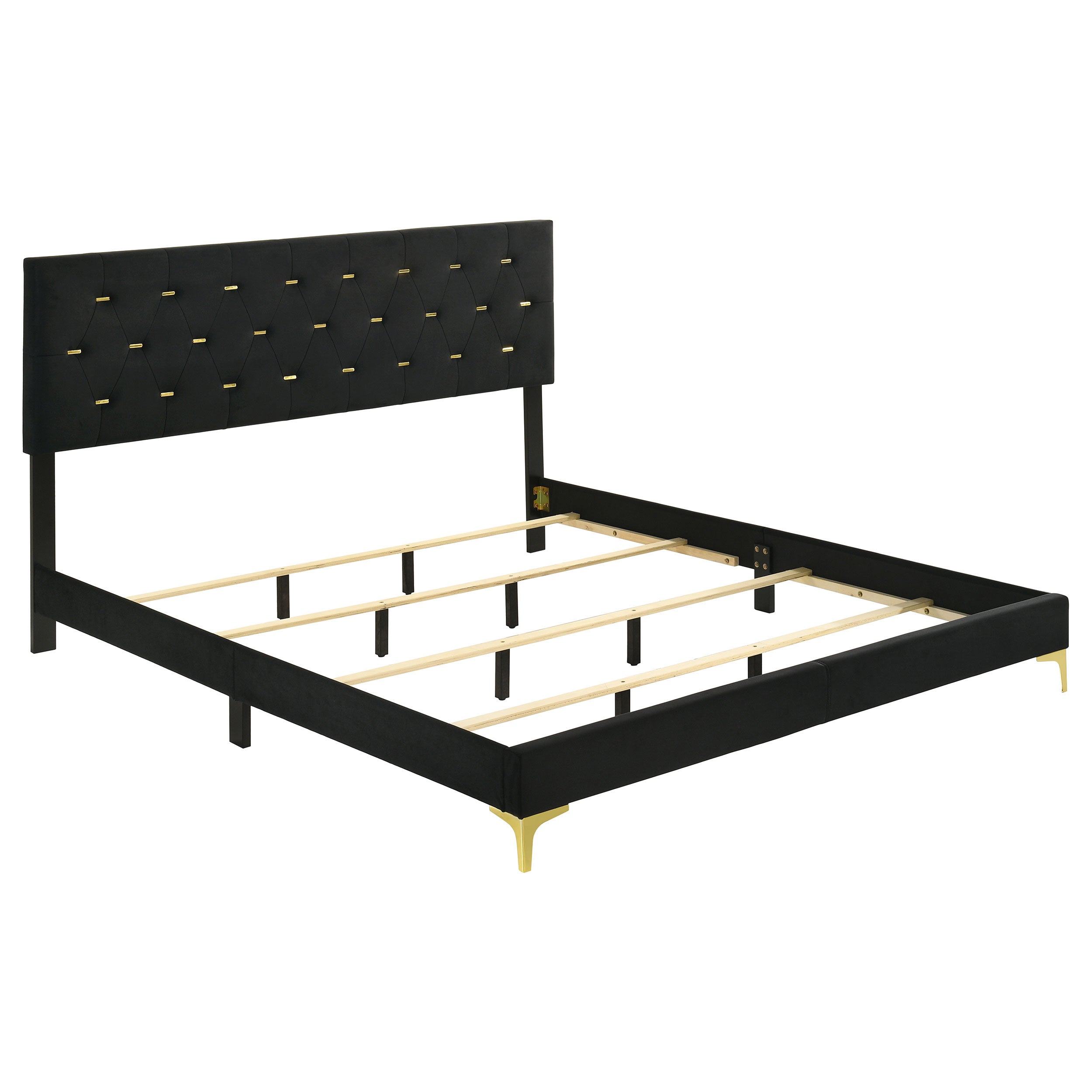 Dar Furniture - Coaster - Kendall Upholstered California King Panel Bed Black - 224451KW