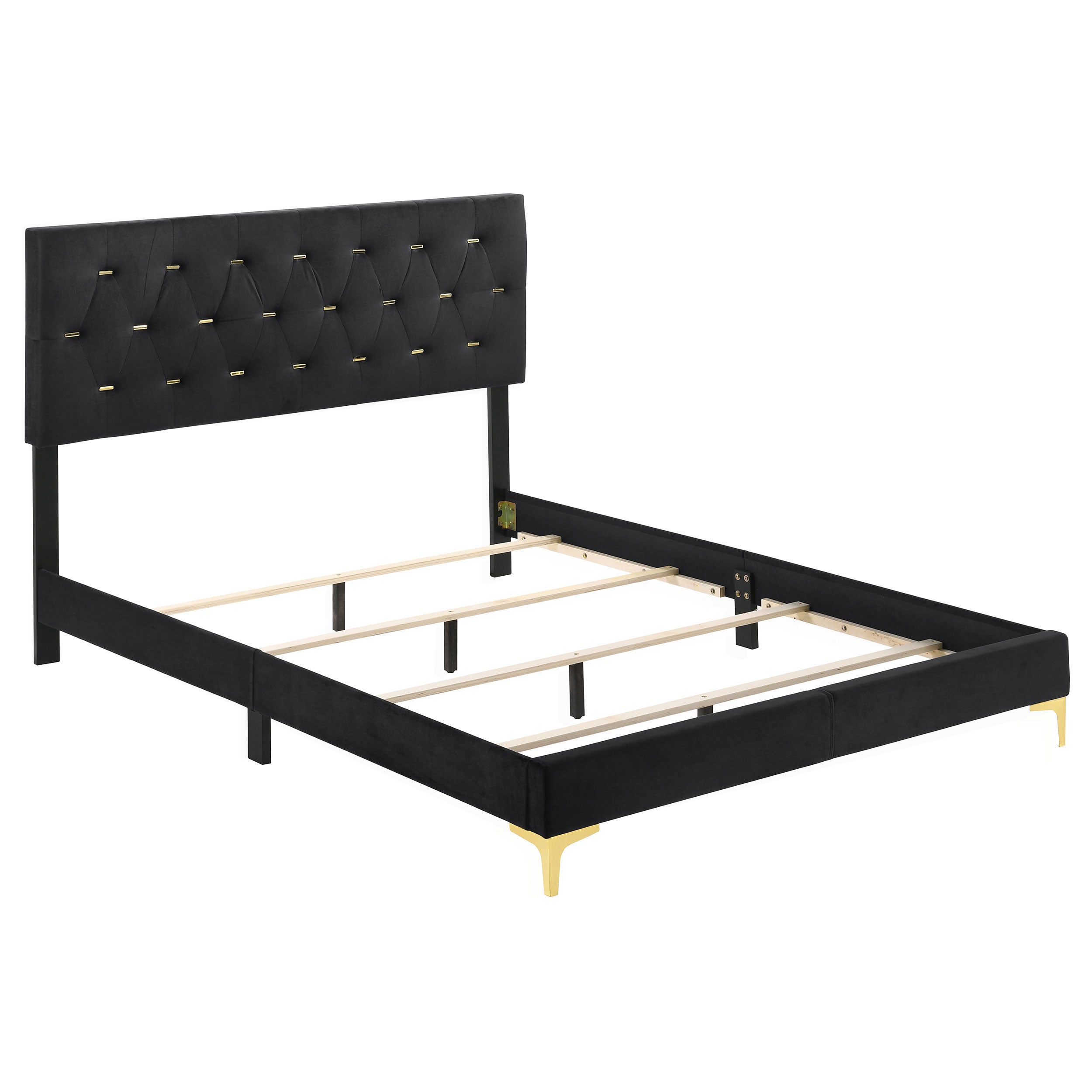 Dar Furniture - Coaster - Kendall Upholstered Queen Panel Bed Black - 224451Q