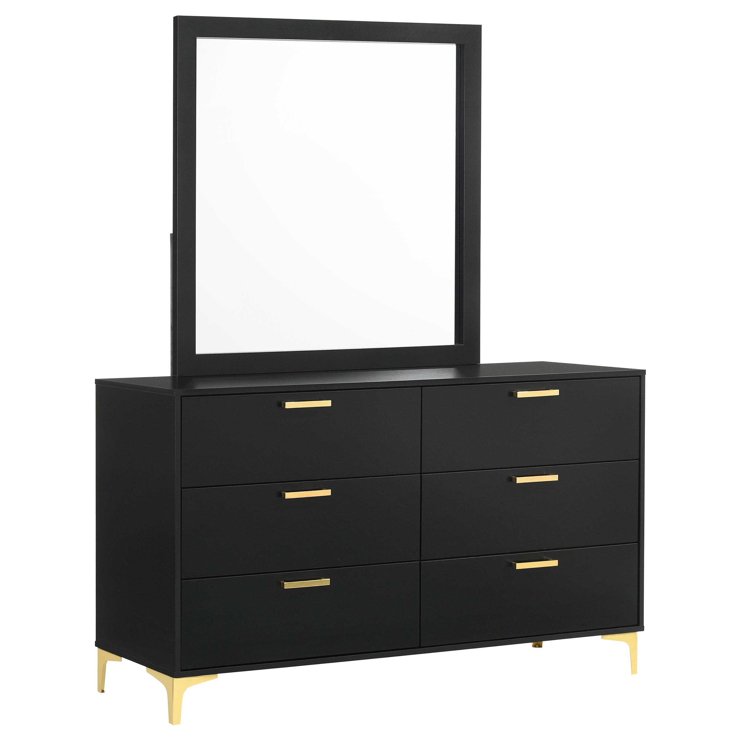 Dar Furniture - Coaster - Kendall 6-drawer Dresser with Mirror Black - 224453M