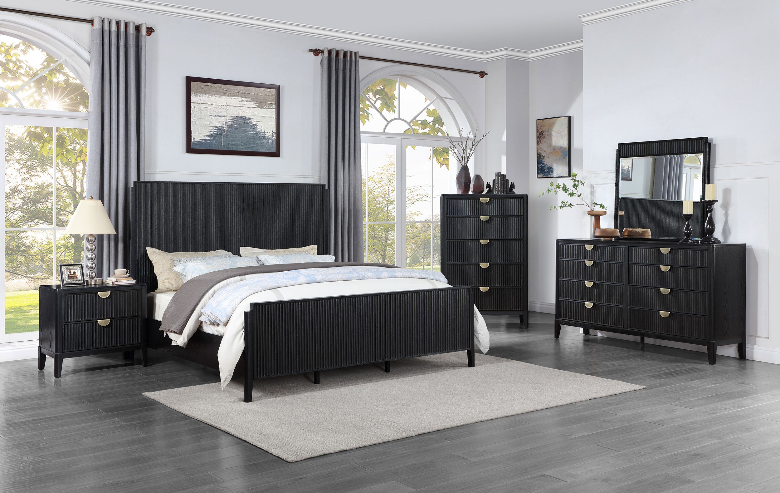 Dar Furniture - Coaster - Brookmead 5-piece Eastern King Bedroom Set Black - 224711KE-S5