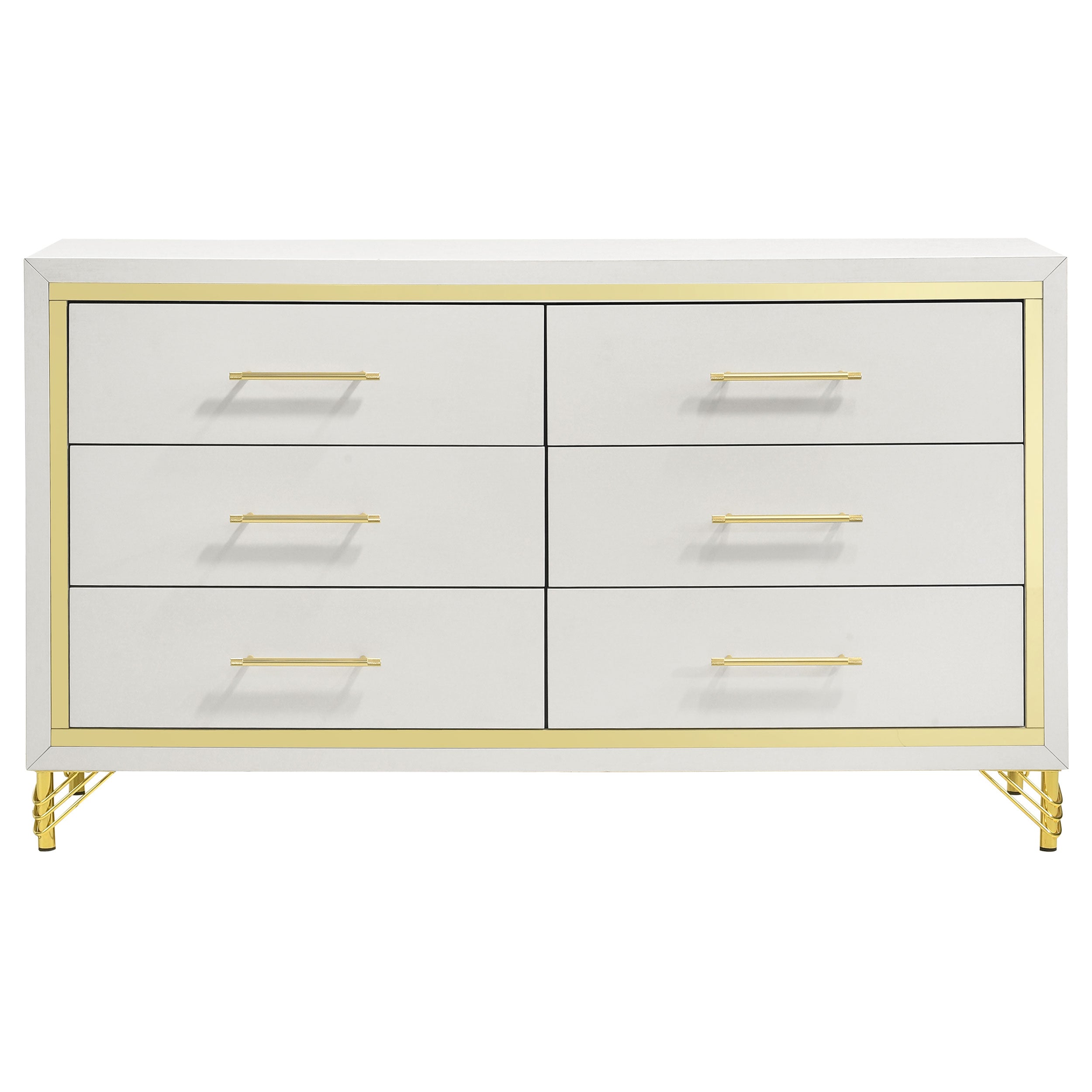Lucia 4-piece Queen Bedroom Set Beige and White
