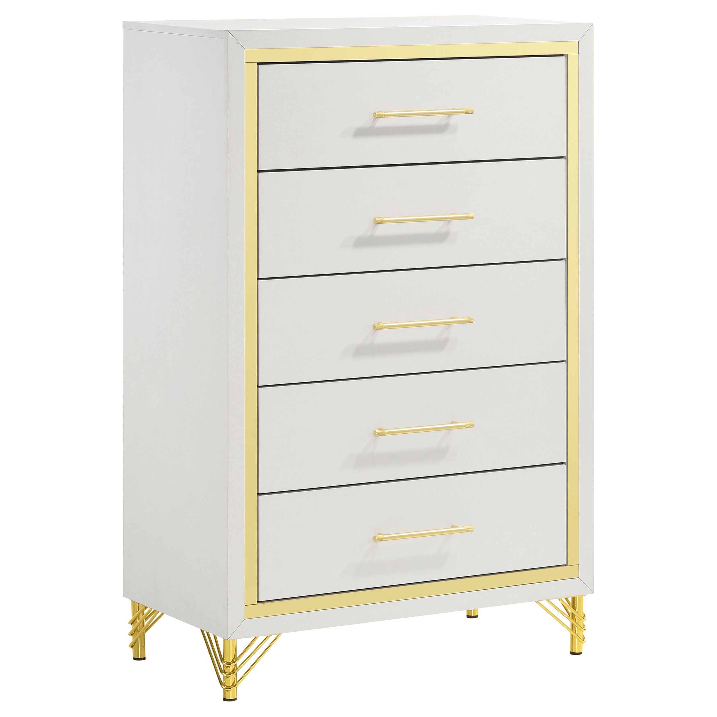 Dar Furniture - Coaster - Lucia 5-drawer Bedroom Chest of Drawers White - 224735