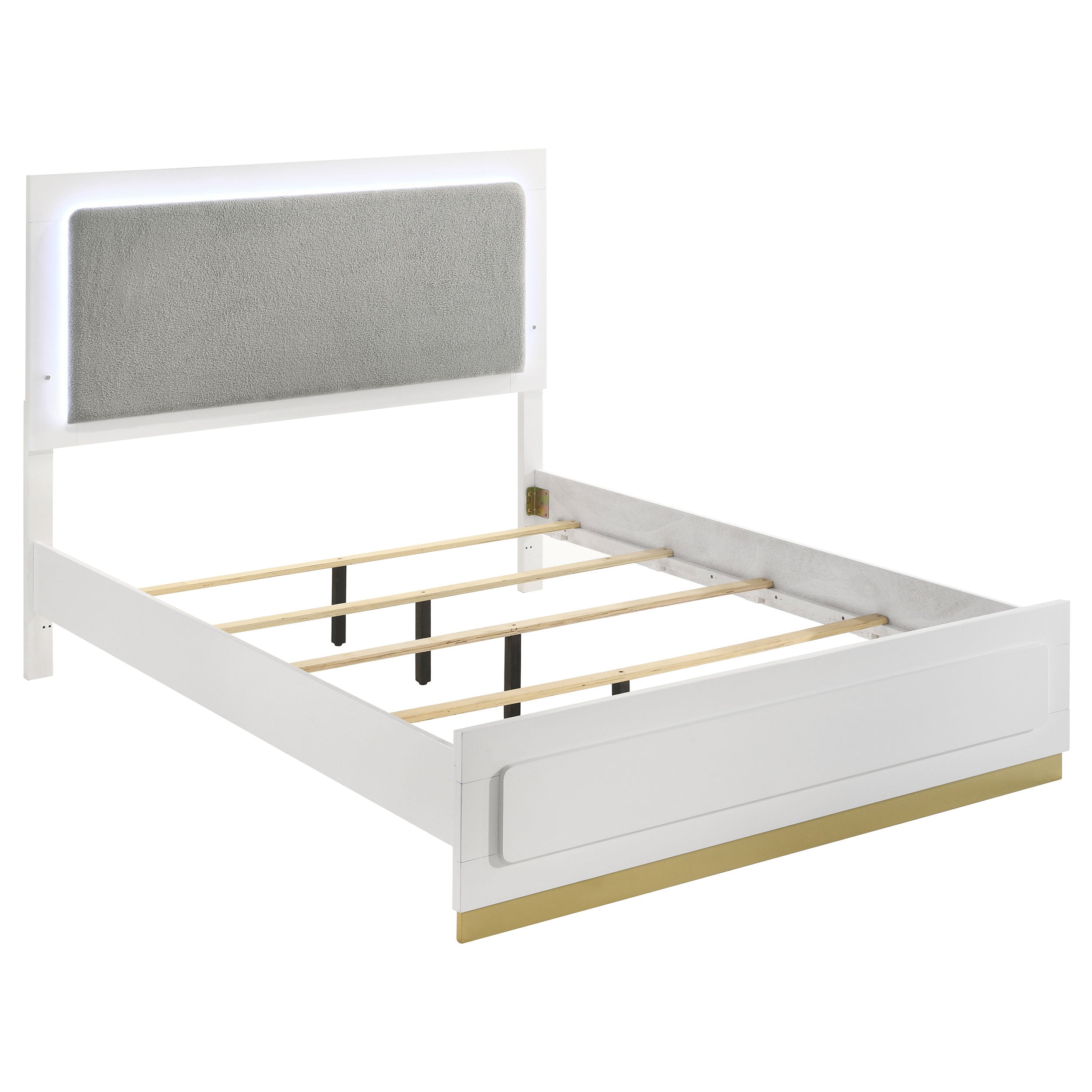 Dar Furniture - Coaster - Caraway Wood California King LED Panel Bed White - 224771KW
