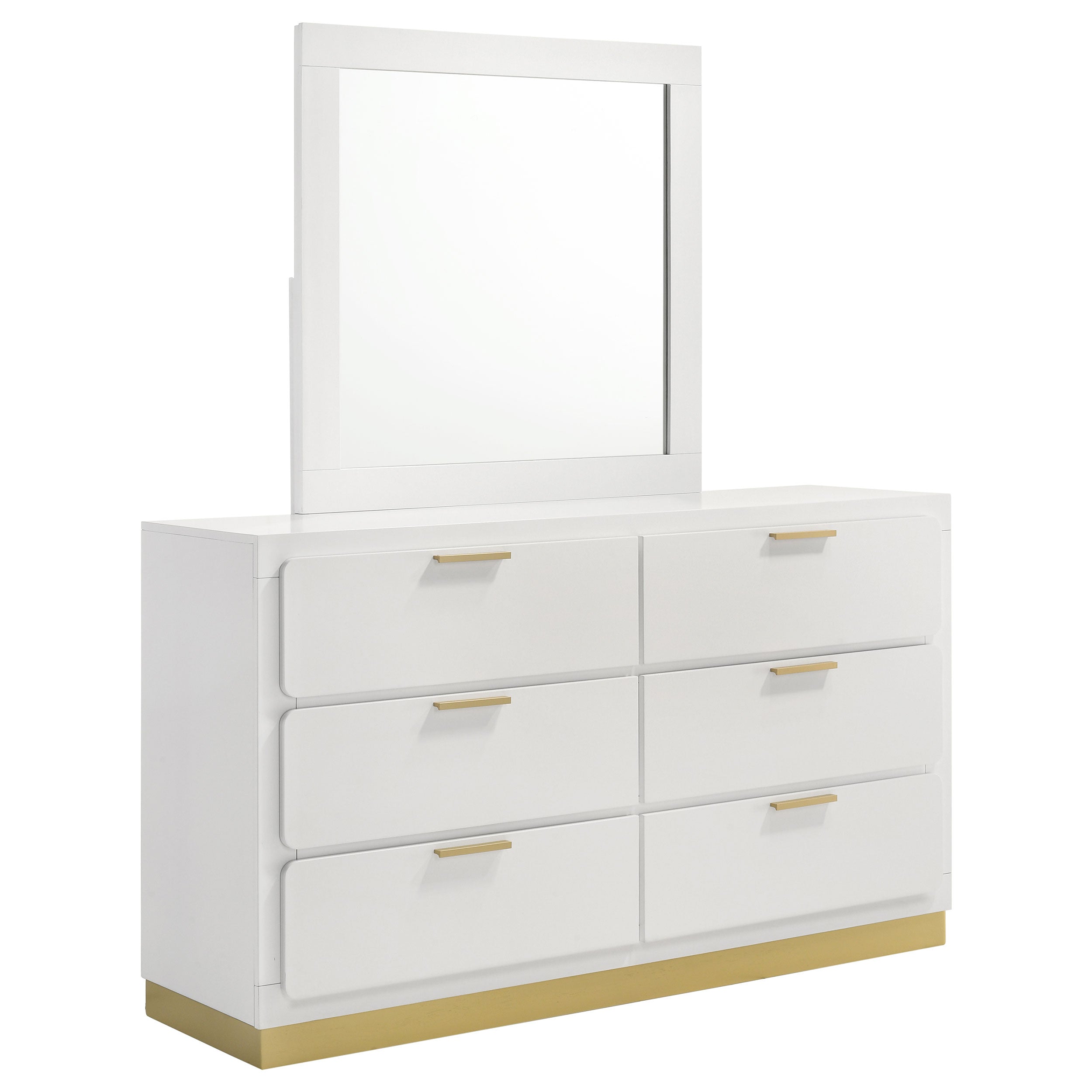 Dar Furniture - Coaster - Caraway 6-drawer Dresser with Mirror White - 224773M