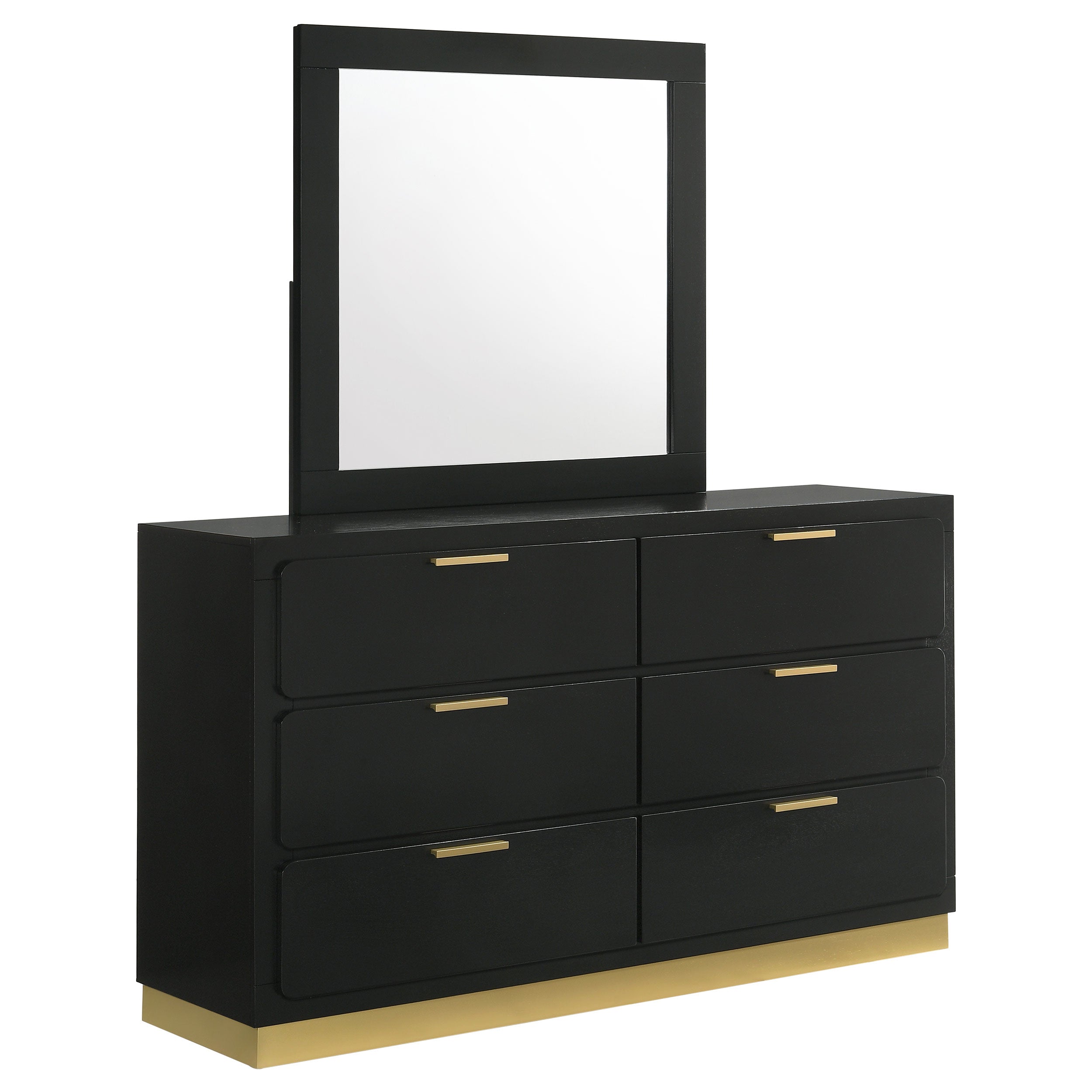 Dar Furniture - Coaster - Caraway 6-drawer Dresser with Mirror Black - 224783M