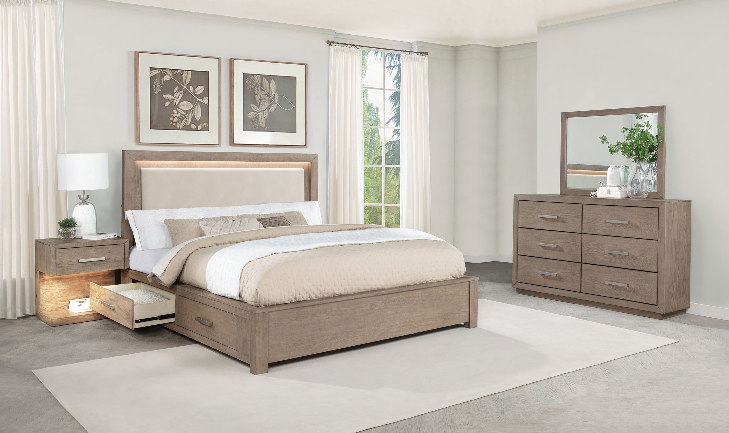 Dar Furniture - Coaster - Kenora 4-piece California King Bedroom Set Barley Brown - 224850KW-S4