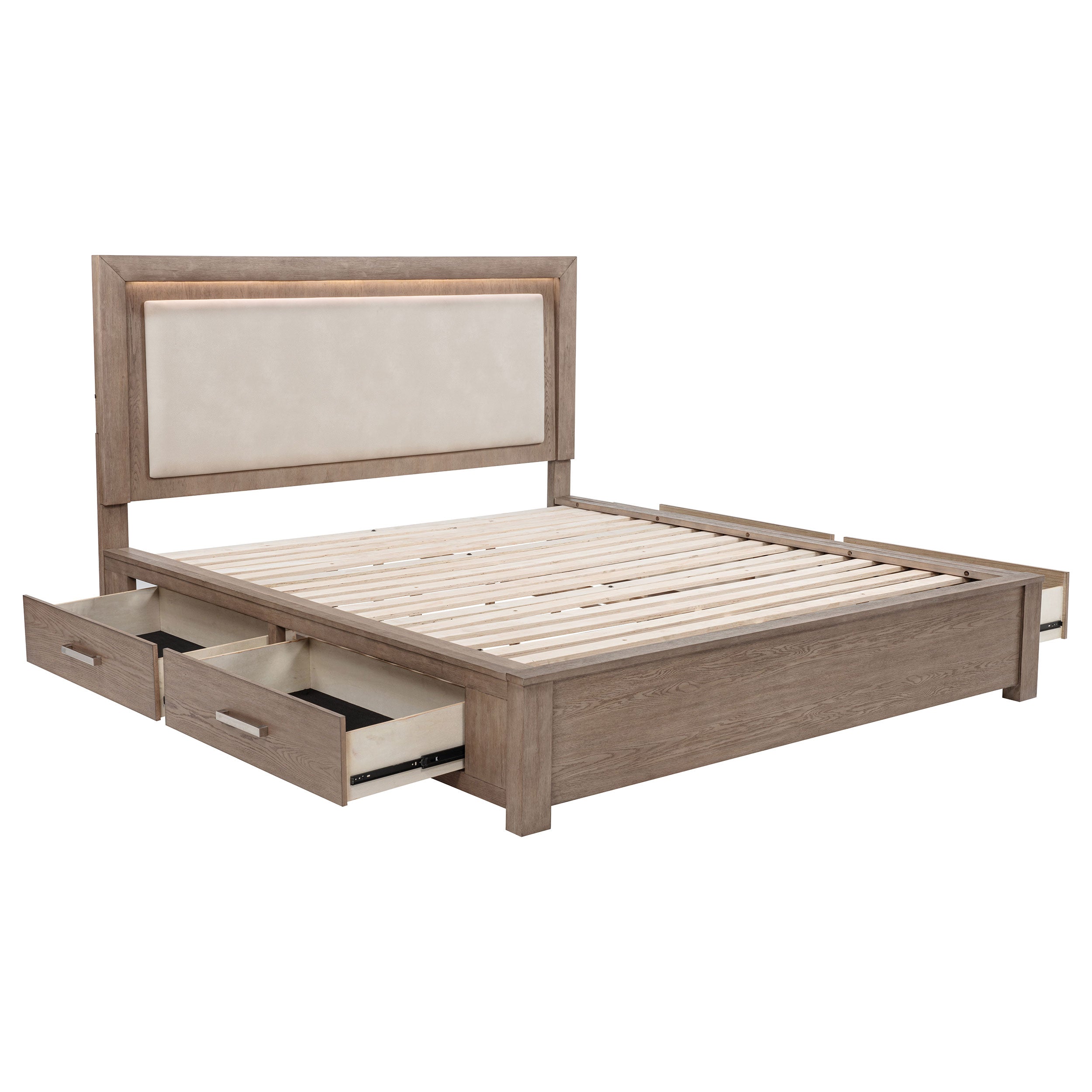 Dar Furniture - Coaster - Kenora 56-inch California King LED Storage Bed Barley Brown - 224850KW