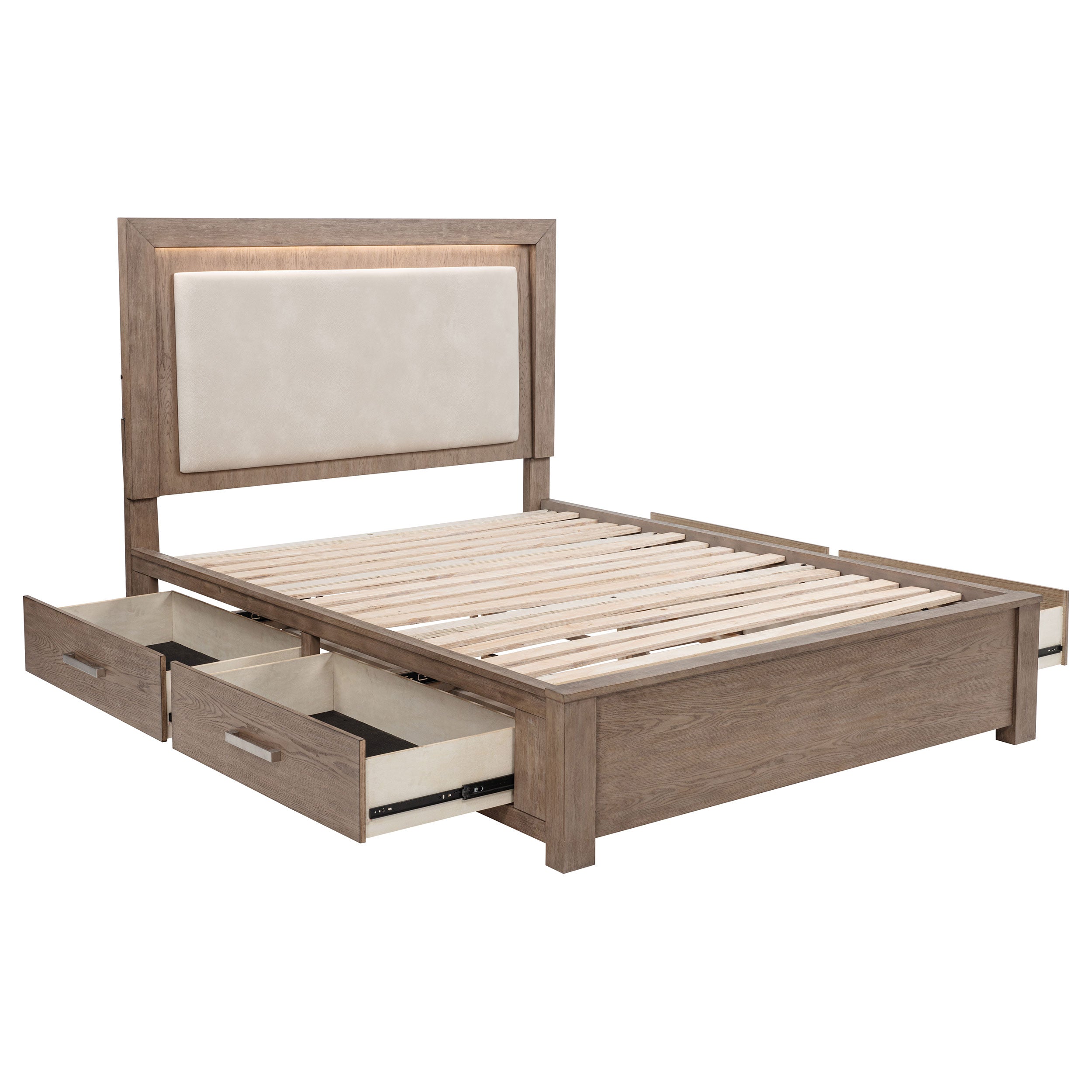 Dar Furniture - Coaster - Kenora 56-inch Queen LED Storage Bed Barley Brown - 224850Q