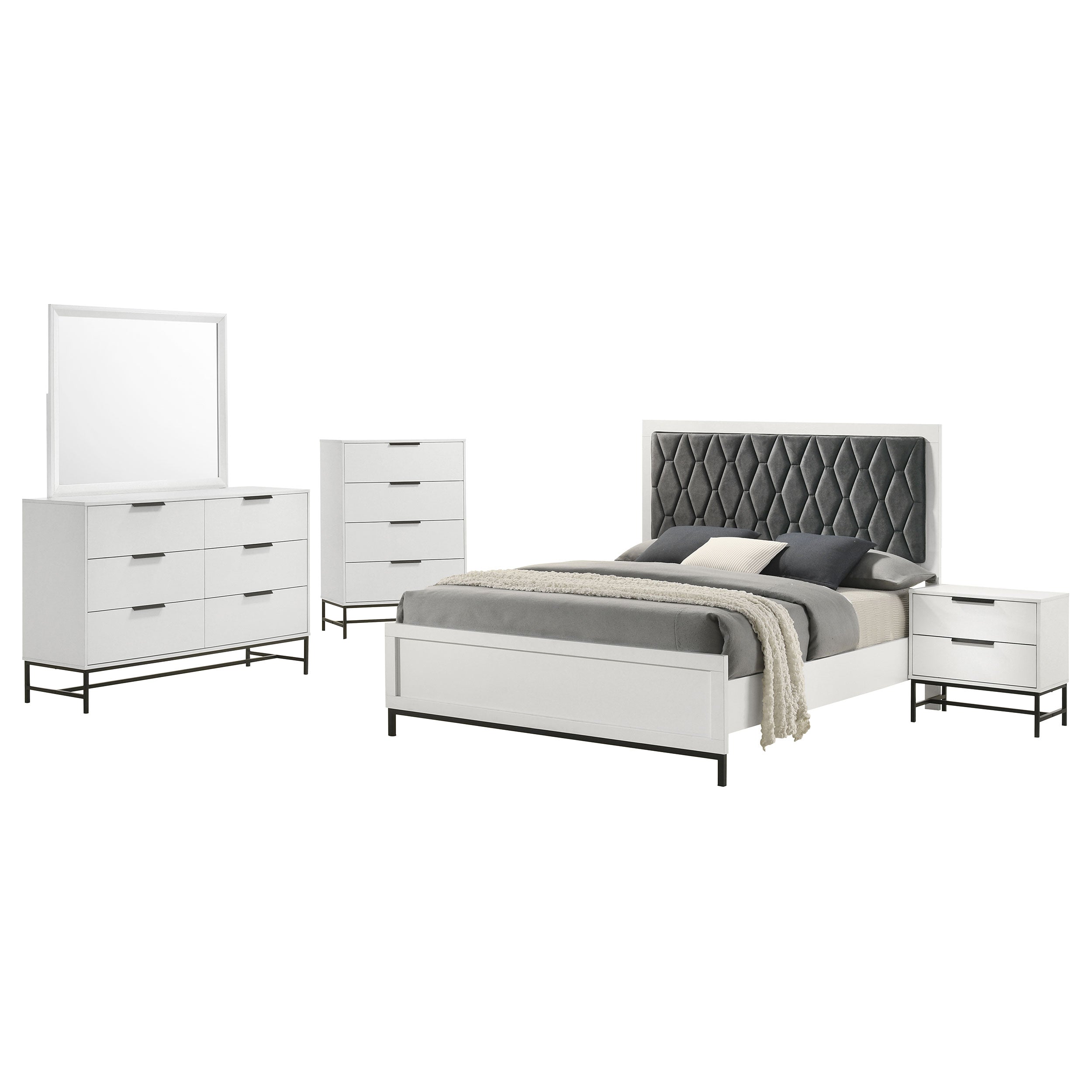 Sonora 5-piece California King Bedroom Set White