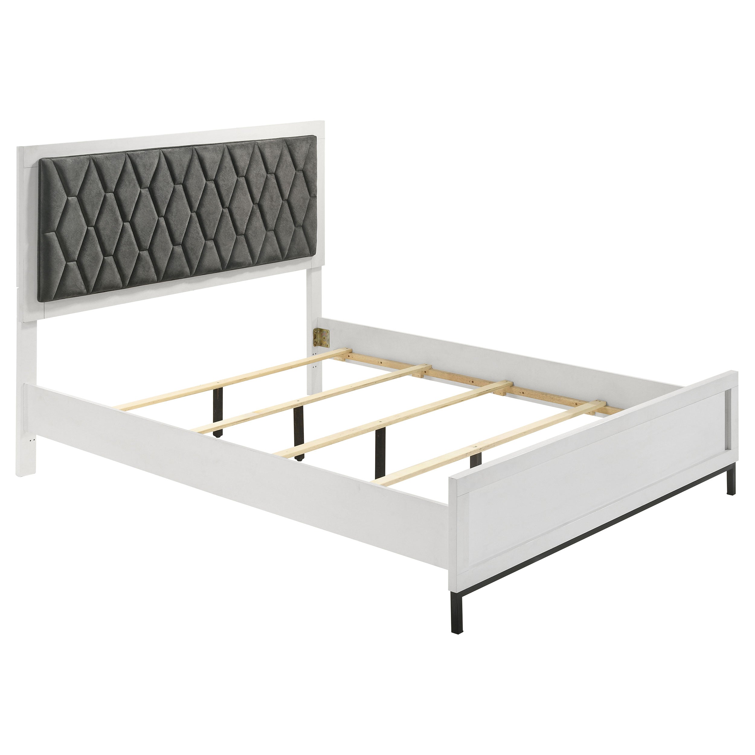 Dar Furniture - Coaster - Sonora Queen Upholstered Panel Bed White  - 224861Q