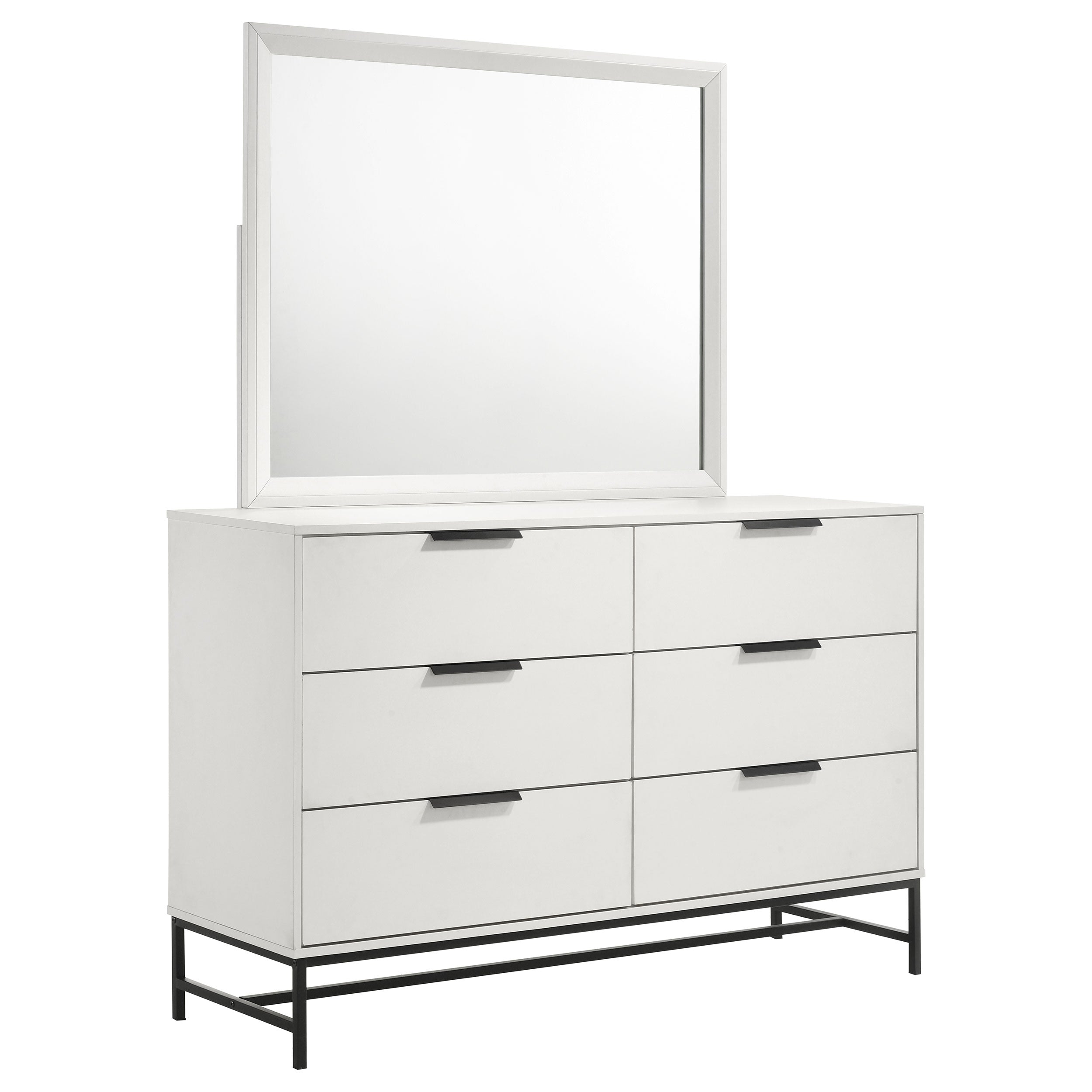 Dar Furniture - Coaster - Sonora 6-drawer Dresser with Mirror White - 224863M