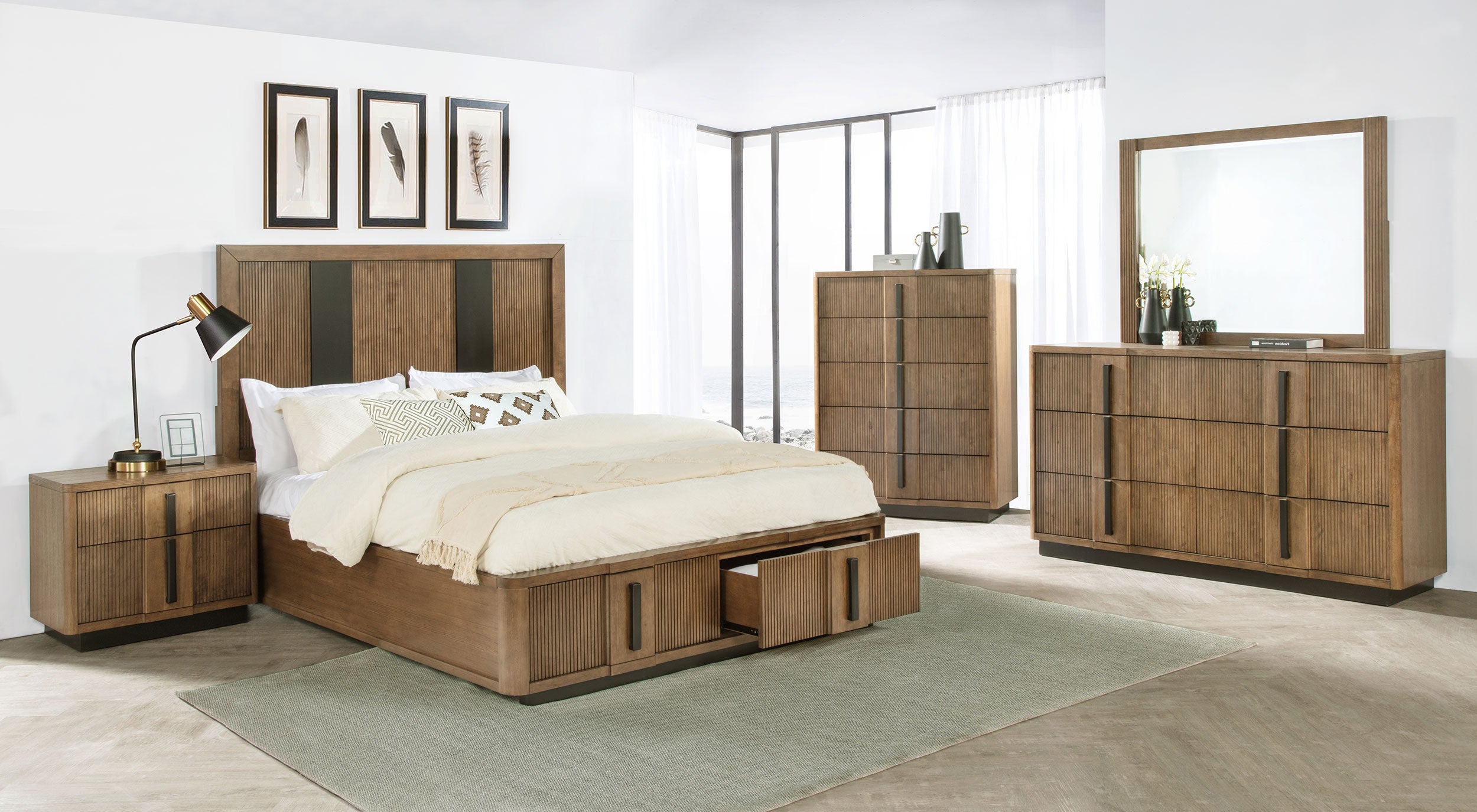 Dar Furniture - Coaster - Terrace 5-piece Eastern King Bedroom Set Ash Brown - 224900KE-S5