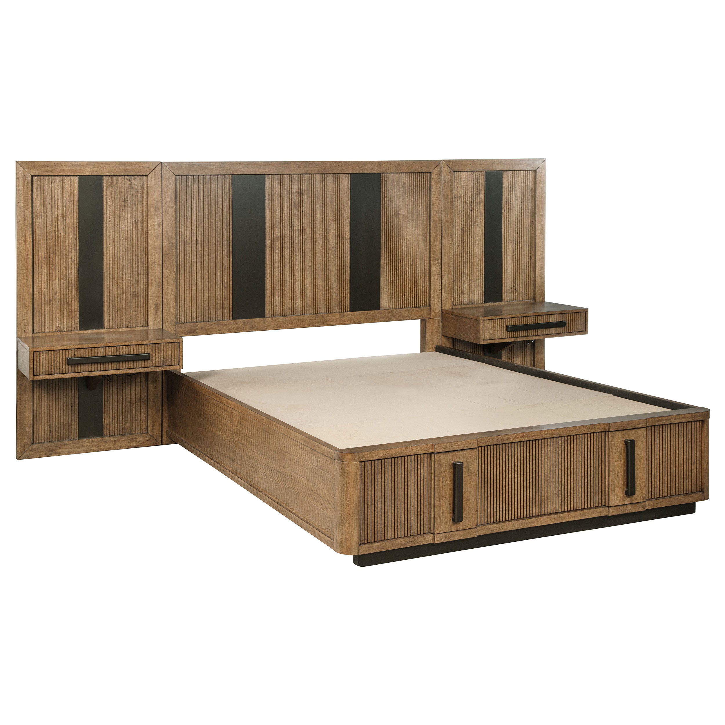 Dar Furniture - Coaster - Terrace California King Wall Panel Storage Bed Ash Brown - 224900KW-S3P