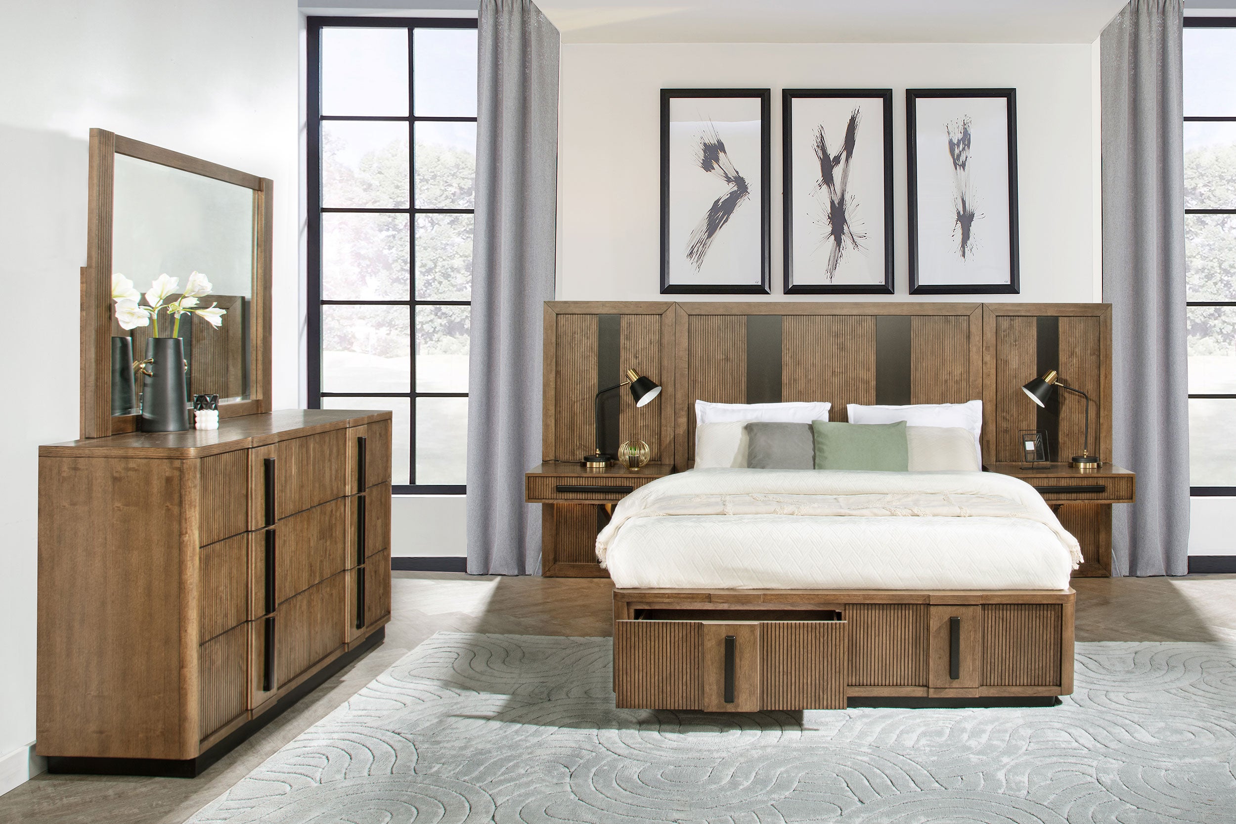 Dar Furniture - Coaster - Terrace 5-piece California King Panel Bedroom Set Ash Brown - 224900KW-S5P