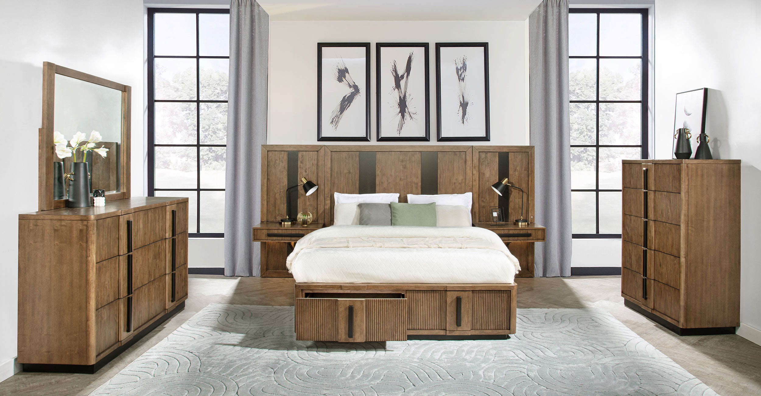 Dar Furniture - Coaster - Terrace 6-piece California King Panel Bedroom Set Ash Brown - 224900KW-S6P