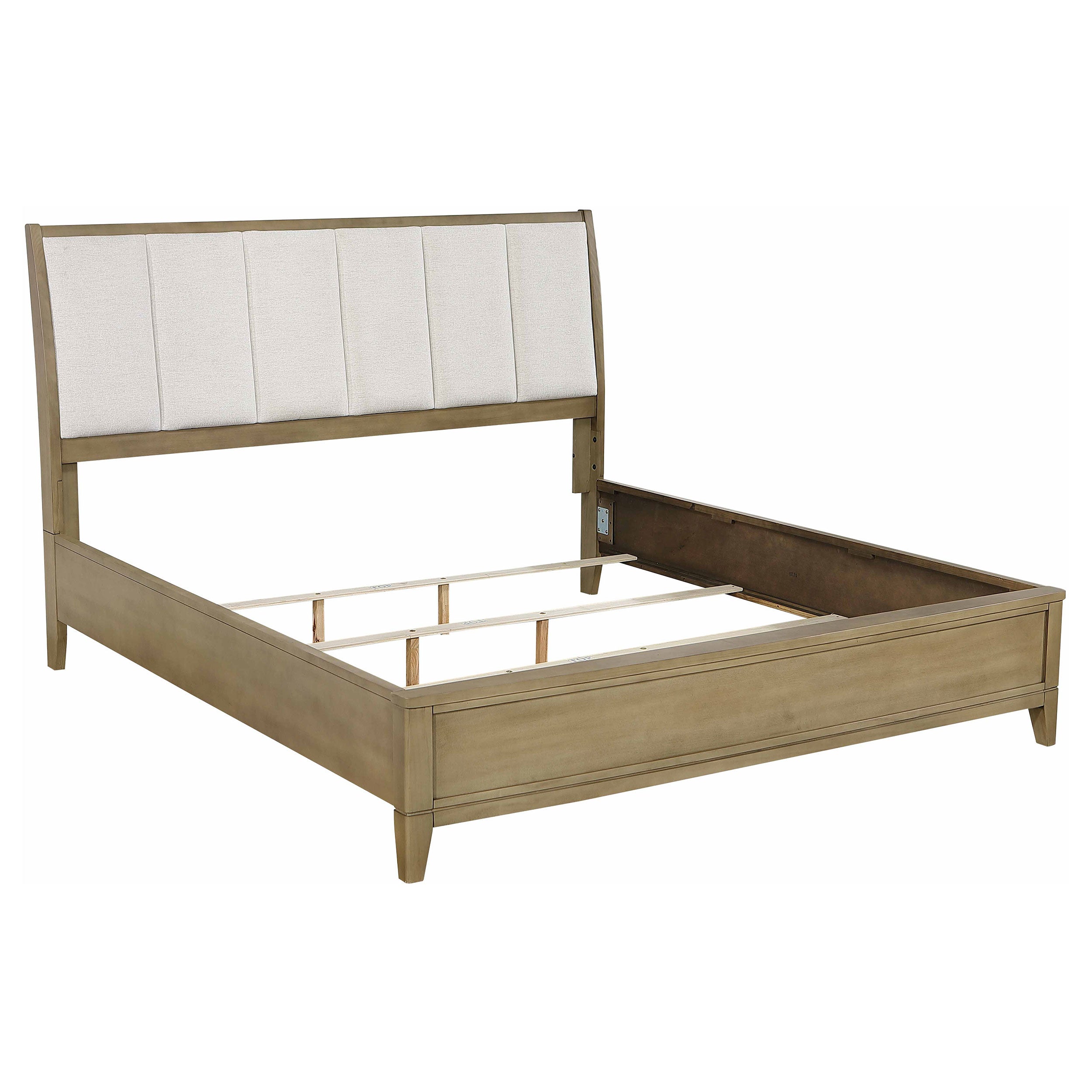 Dar Furniture - Coaster - Granada Upholstered Eastern King Panel Bed Natural Pine - 224921KE