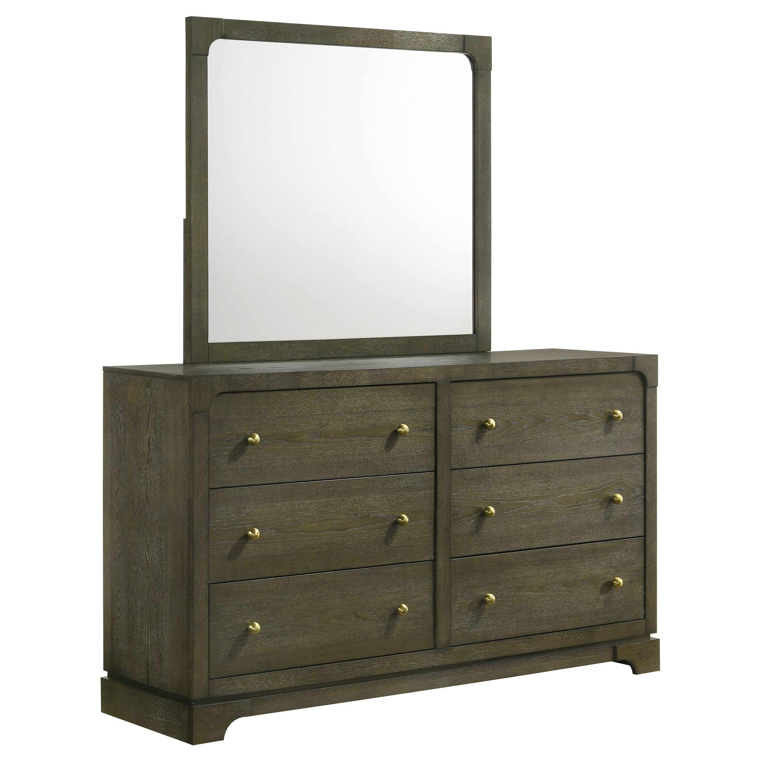 Dar Furniture - Coaster - Gran Park 6-drawer Dresser and Mirror Dark Cocoa - 224933M