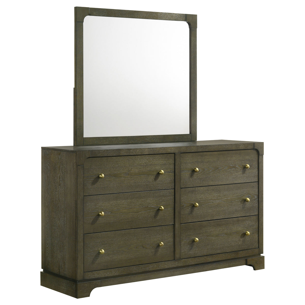 Dar Furniture - Coaster - Gran Park 6-drawer Dresser and Mirror Dark Cocoa - 224933M