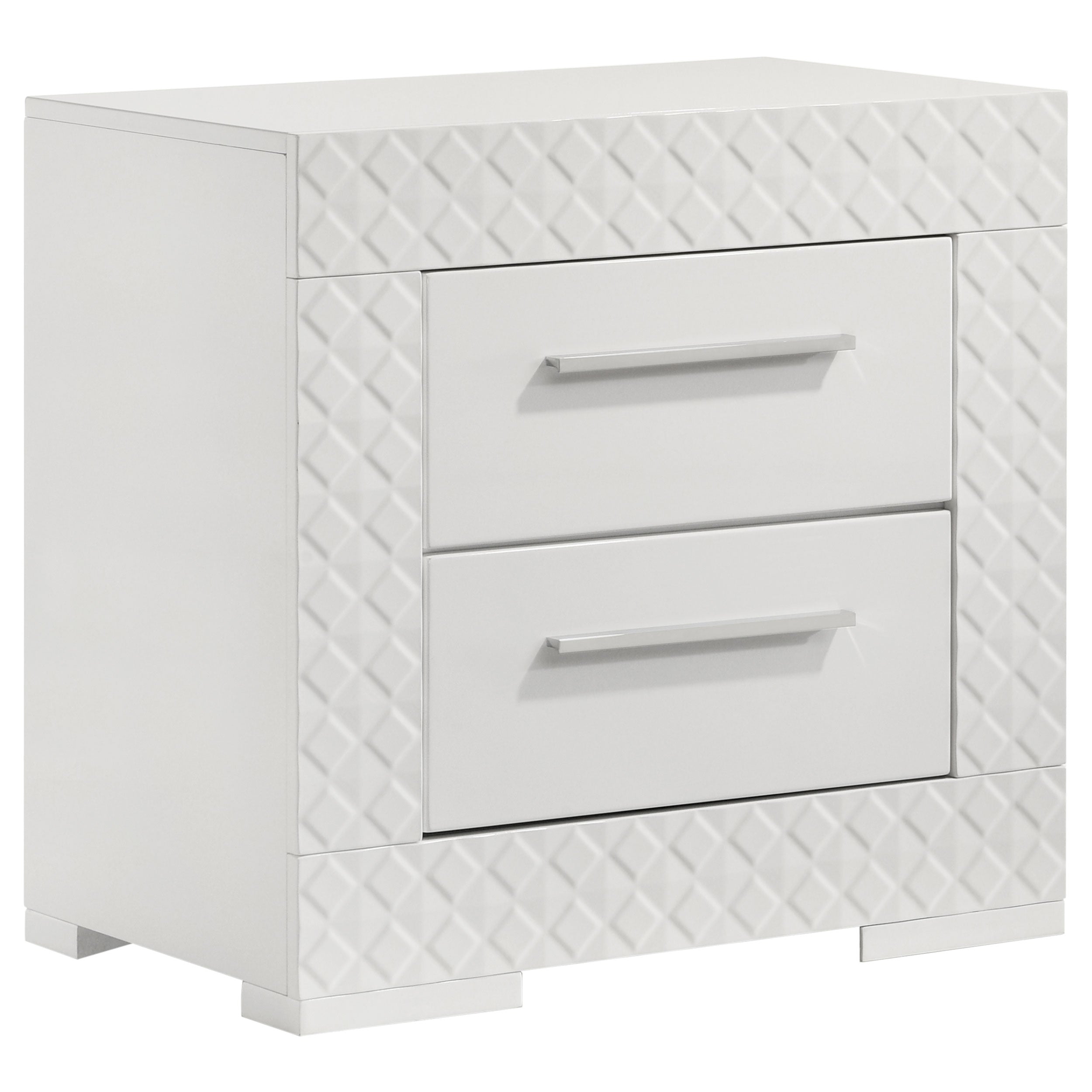 Dar Furniture - Coaster - Ives 2-drawer Nightstand Bedside Table White High Gloss - 224942