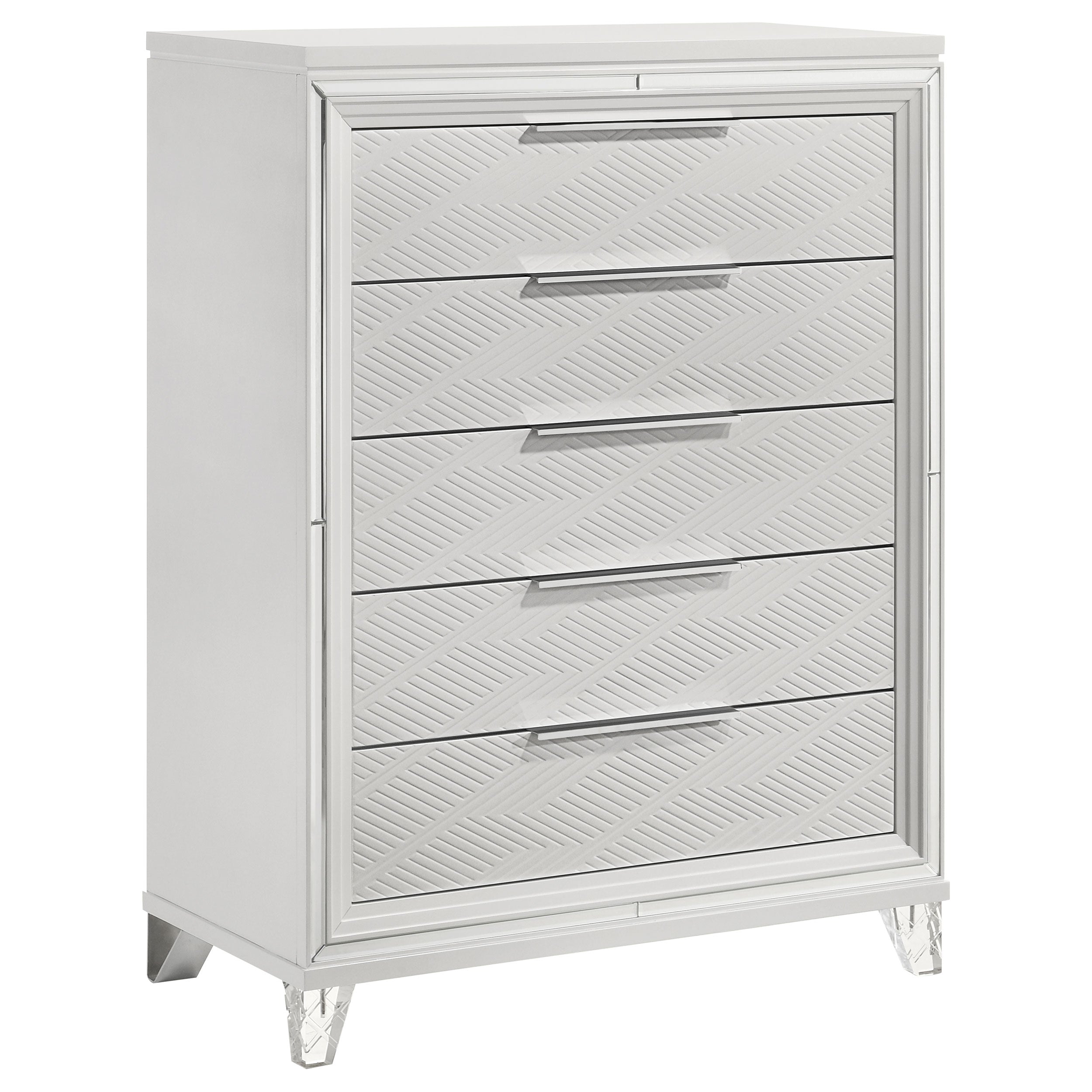 Dar Furniture - Coaster - Marmore 5-drawer Bedroom Chest of Drawers White - 224965
