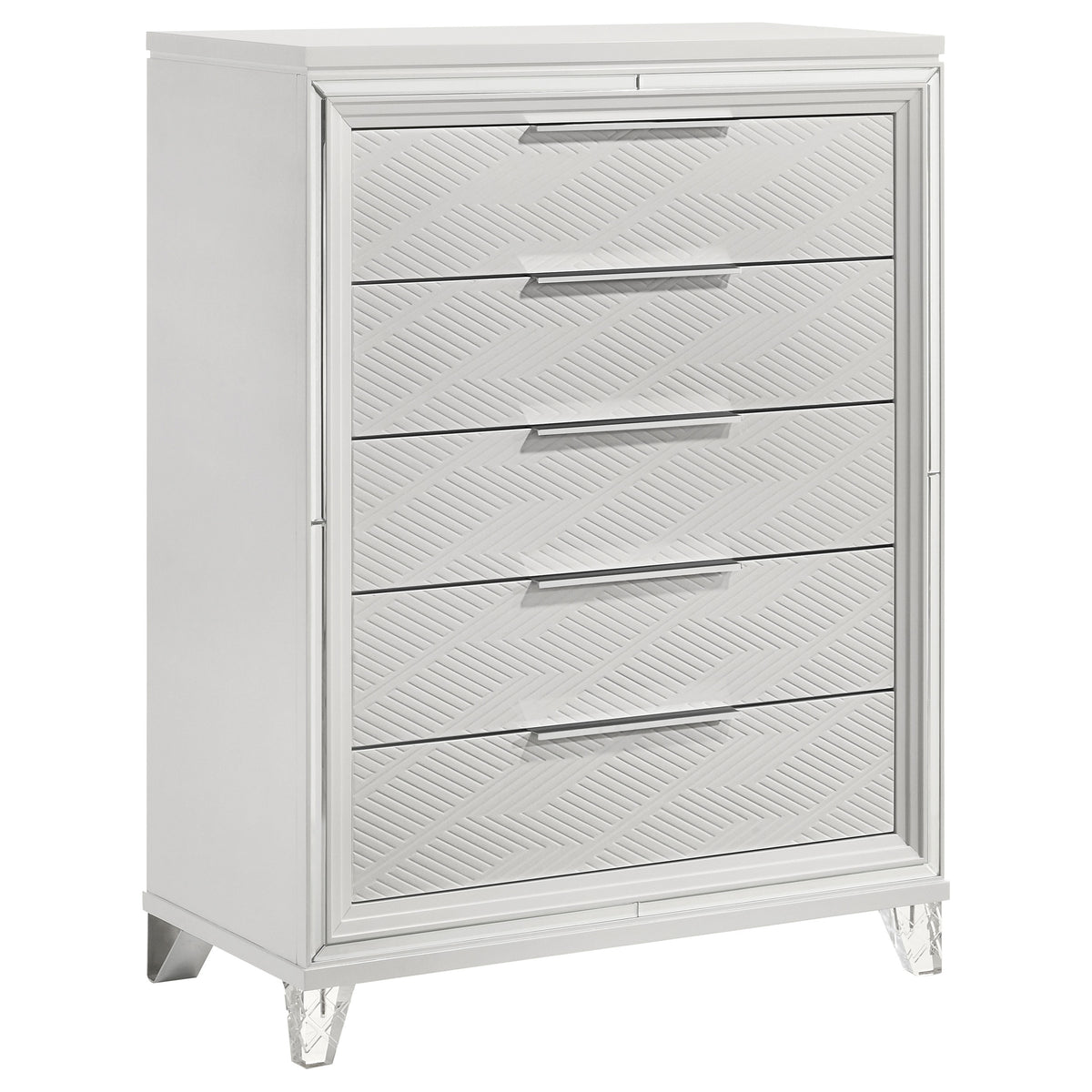 Dar Furniture - Coaster - Marmore 5-drawer Bedroom Chest of Drawers White - 224965