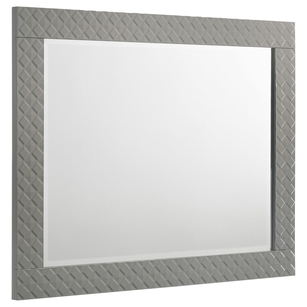Dar Furniture - Coaster - Ives Dresser Mirror Grey High Gloss - 224974
