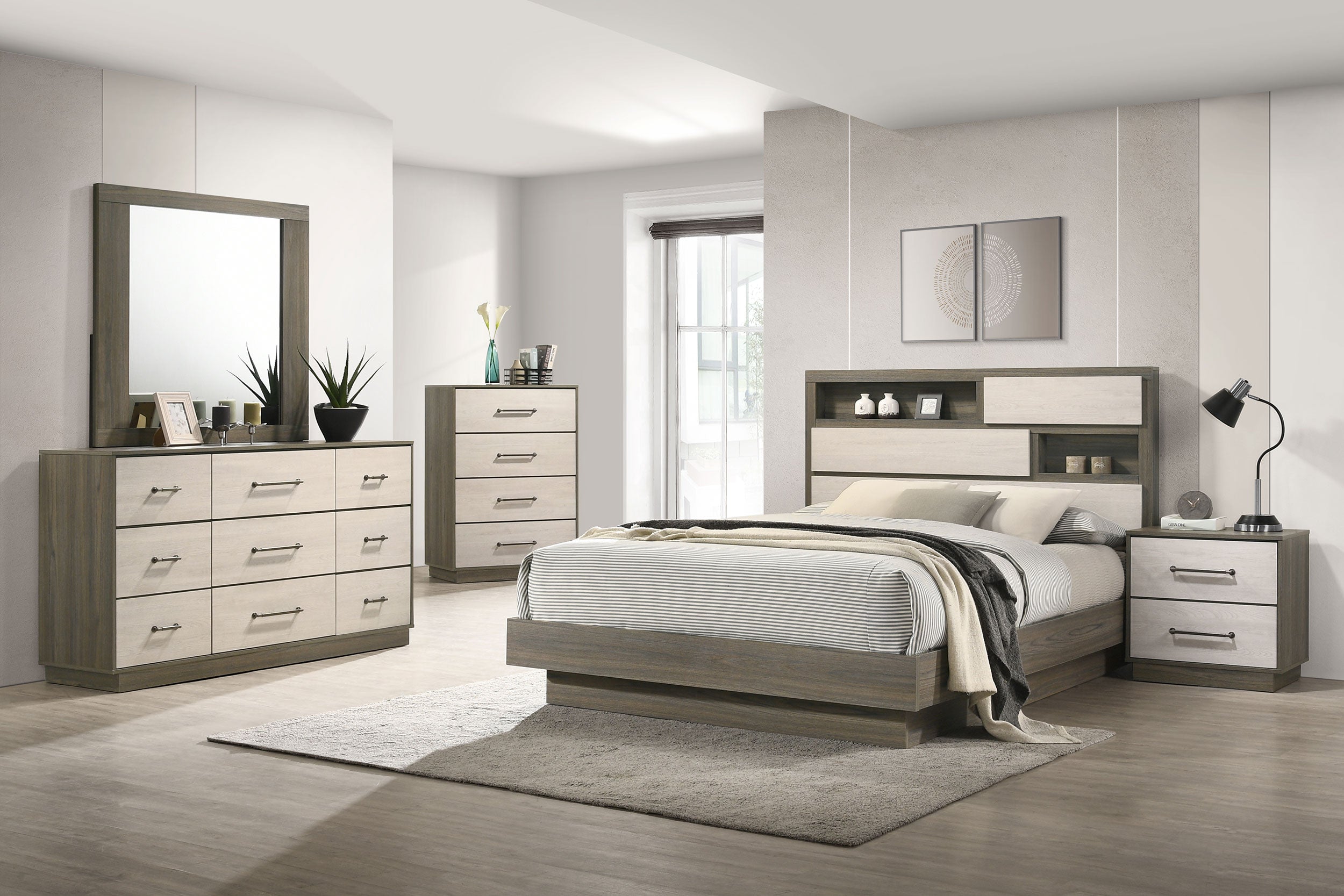 Dar Furniture - Coaster - Fenwick 5-piece California King Bedroom Set Grey Oak - 224981KW-S5