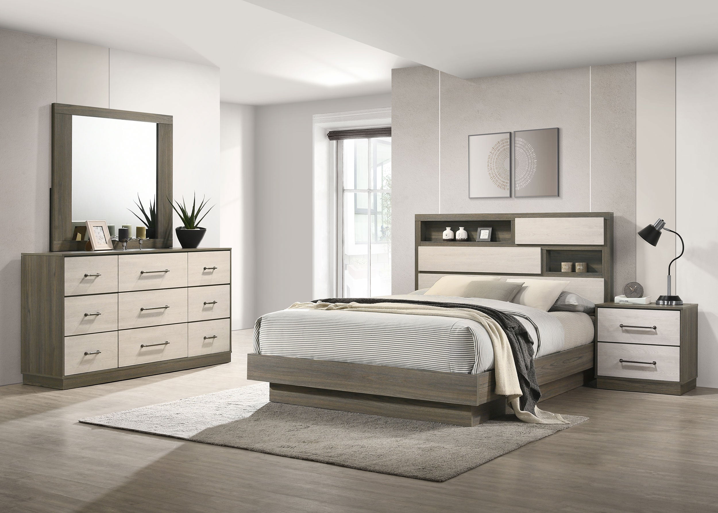 Dar Furniture - Coaster - Fenwick 4-piece Queen Bedroom Set Grey Oak - 224981Q-S4