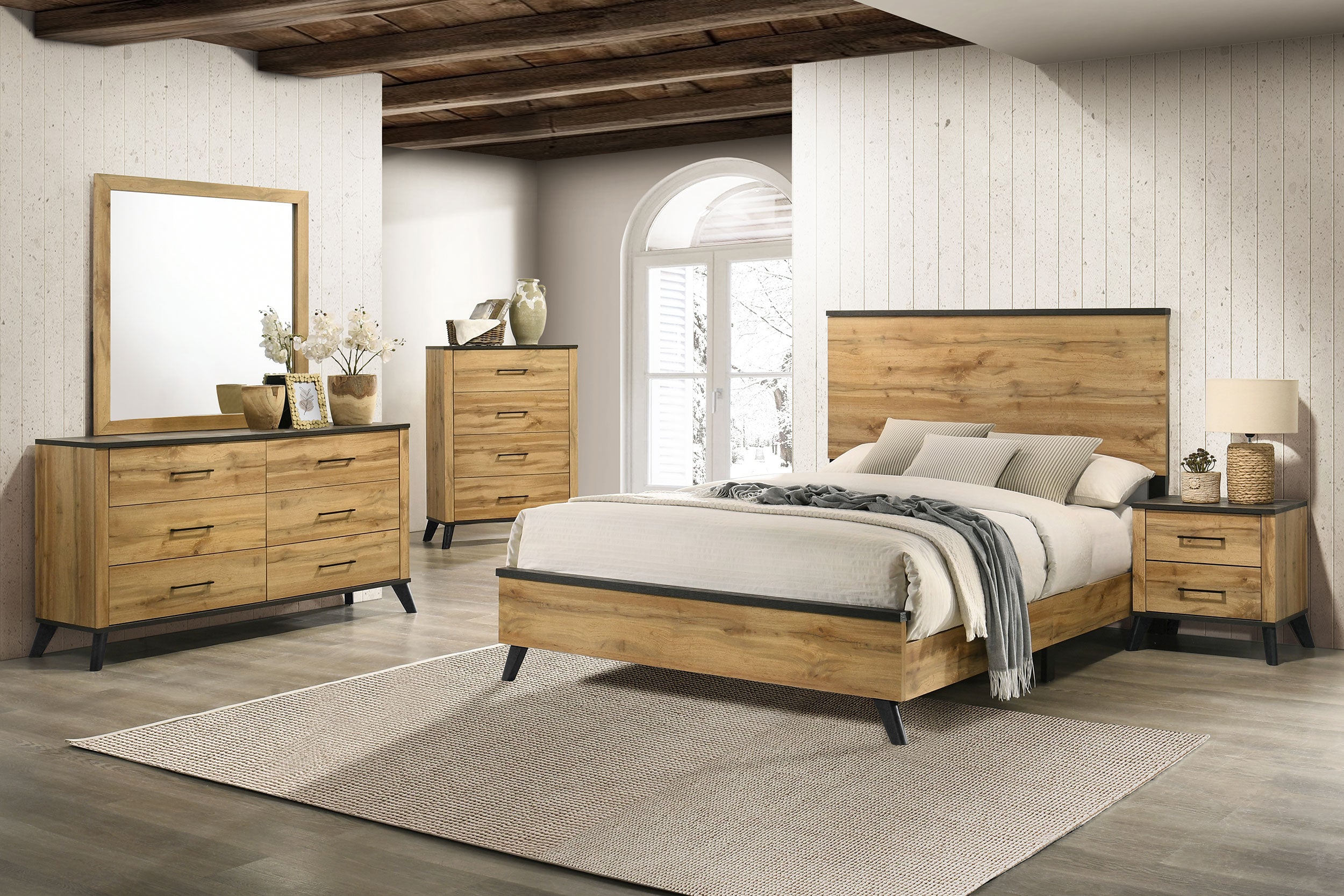 Dar Furniture - Coaster - Kaywood 5-piece Eastern King Bedroom Set Natural Pine - 225001KE-S5