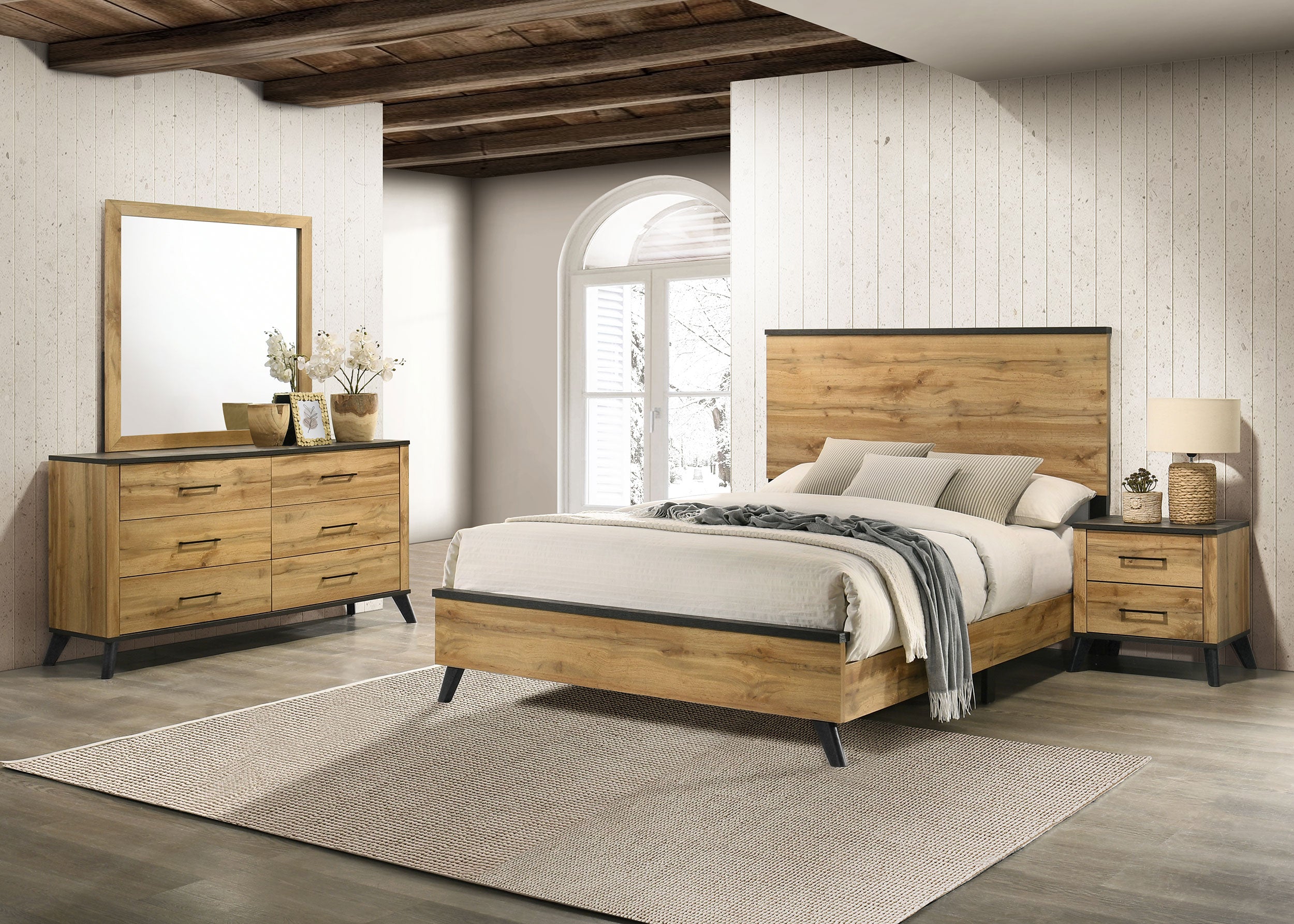 Dar Furniture - Coaster - Kaywood 4-piece Queen Bedroom Set Natural Pine - 225001Q-S4