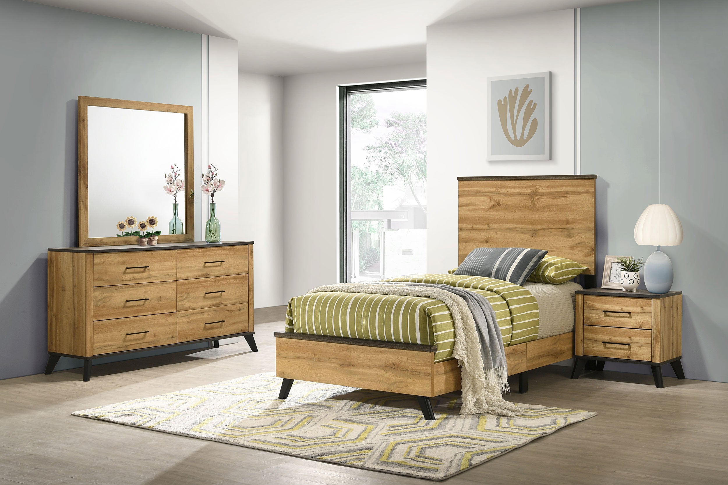 Dar Furniture - Coaster - Kaywood 4-piece Twin Bedroom Set Natural Pine - 225001T-S4