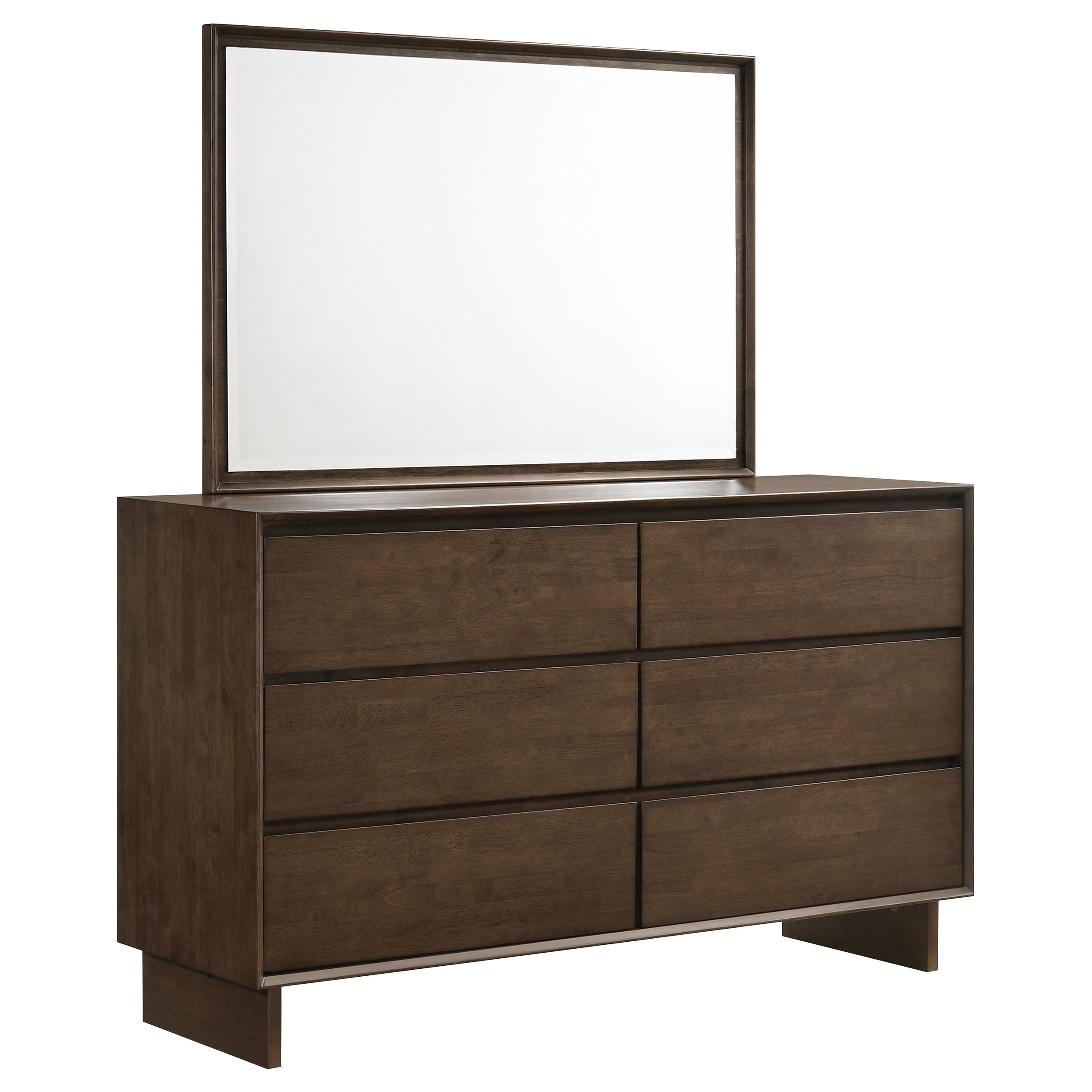 Dar Furniture - Coaster - Glenwood 6-drawer Dresser and Mirror Warm Brown - 225013M