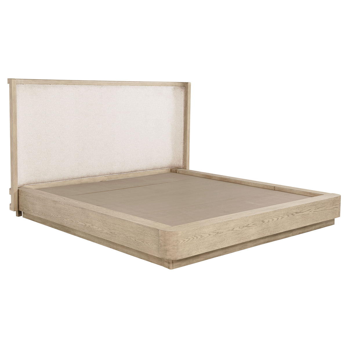 Dar Furniture - Coaster - Kailani 52-inch Eastern King Wingback Bed Beige Oak - 225041KE