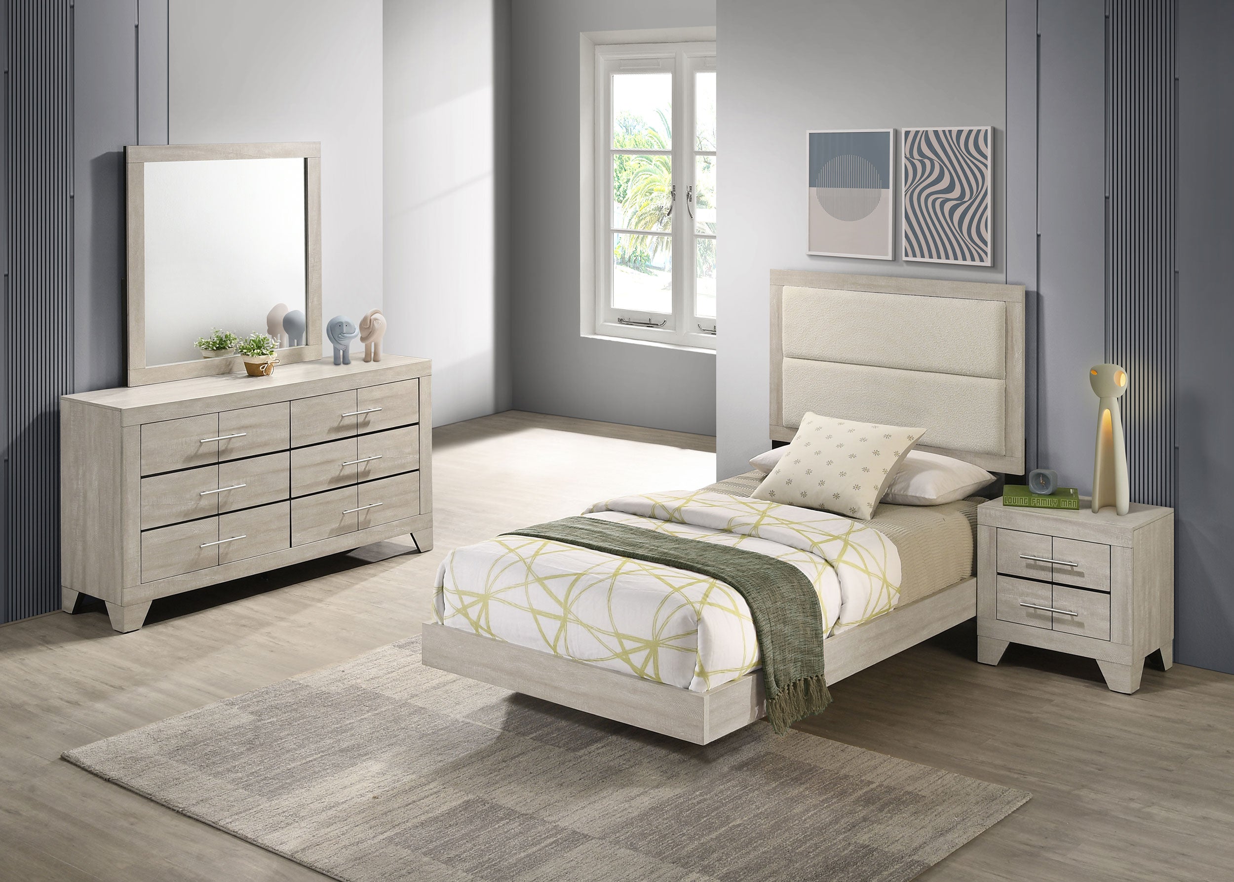 Dar Furniture - Coaster - Trenton 4-piece Twin Bedroom Set Rustic Cream - 225061T-S4