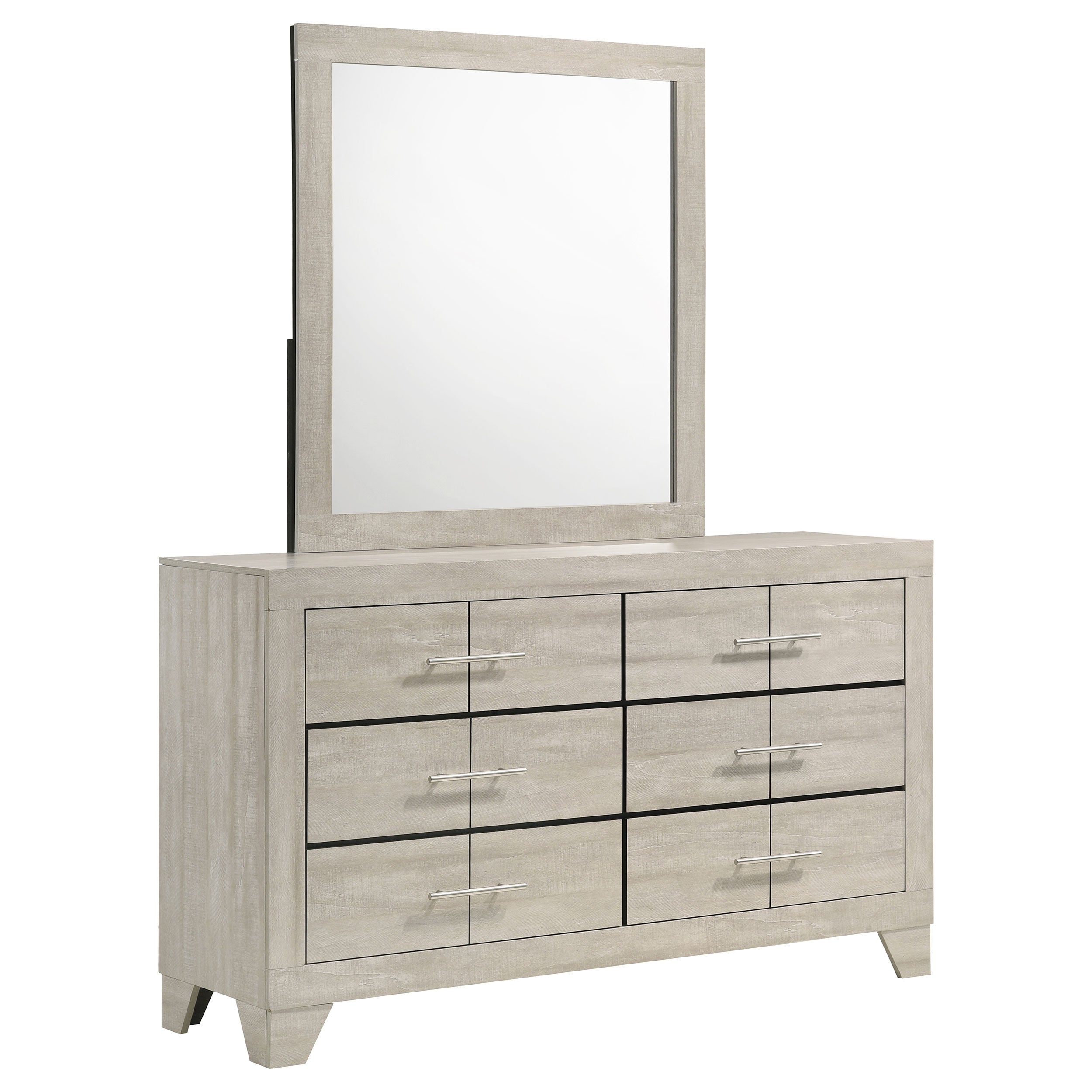 Dar Furniture - Coaster - Trenton 6-drawer Bedroom Dresser With Mirror Rustic Cream - 225063M