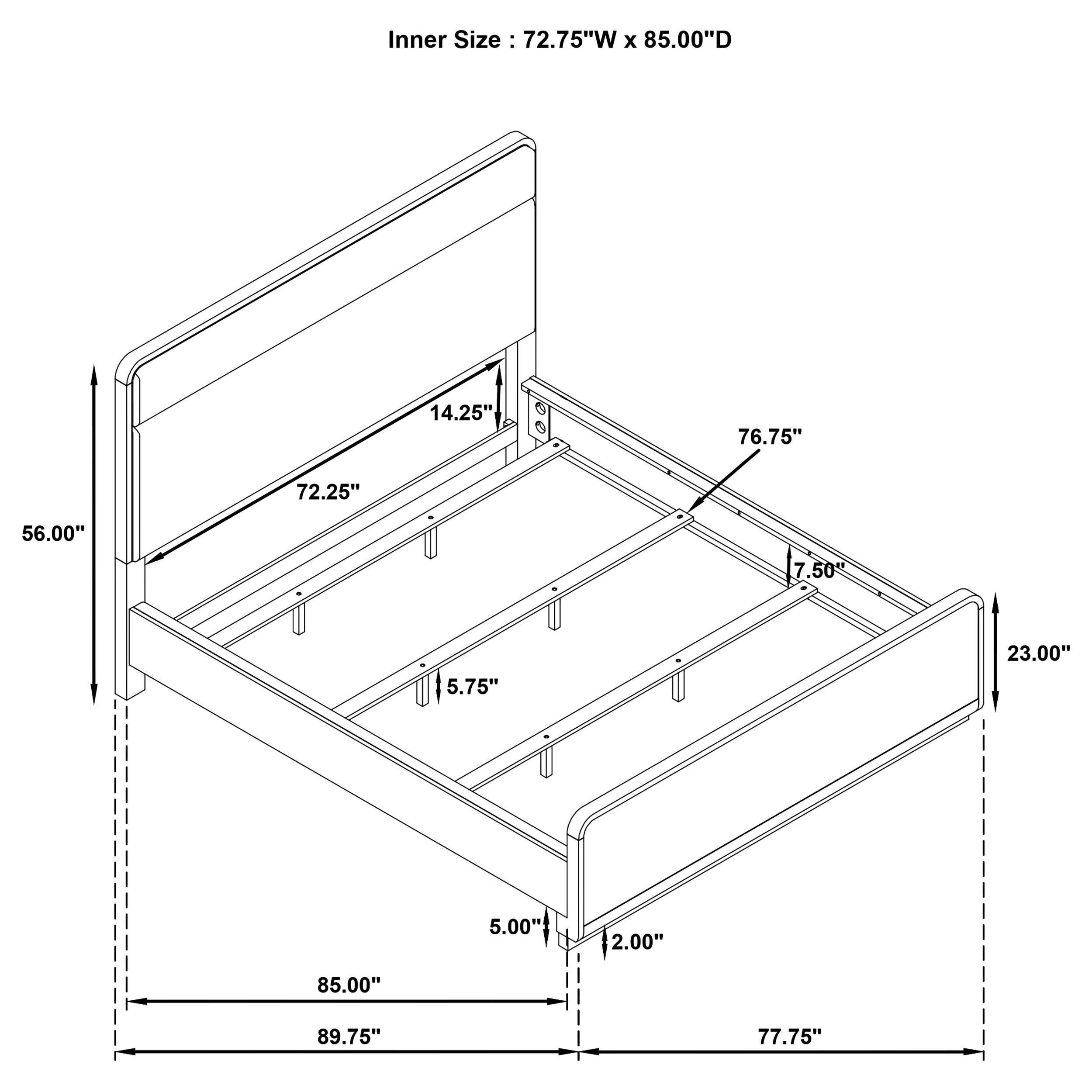 Ladera 56-inch California King Panel Bed Light Elm