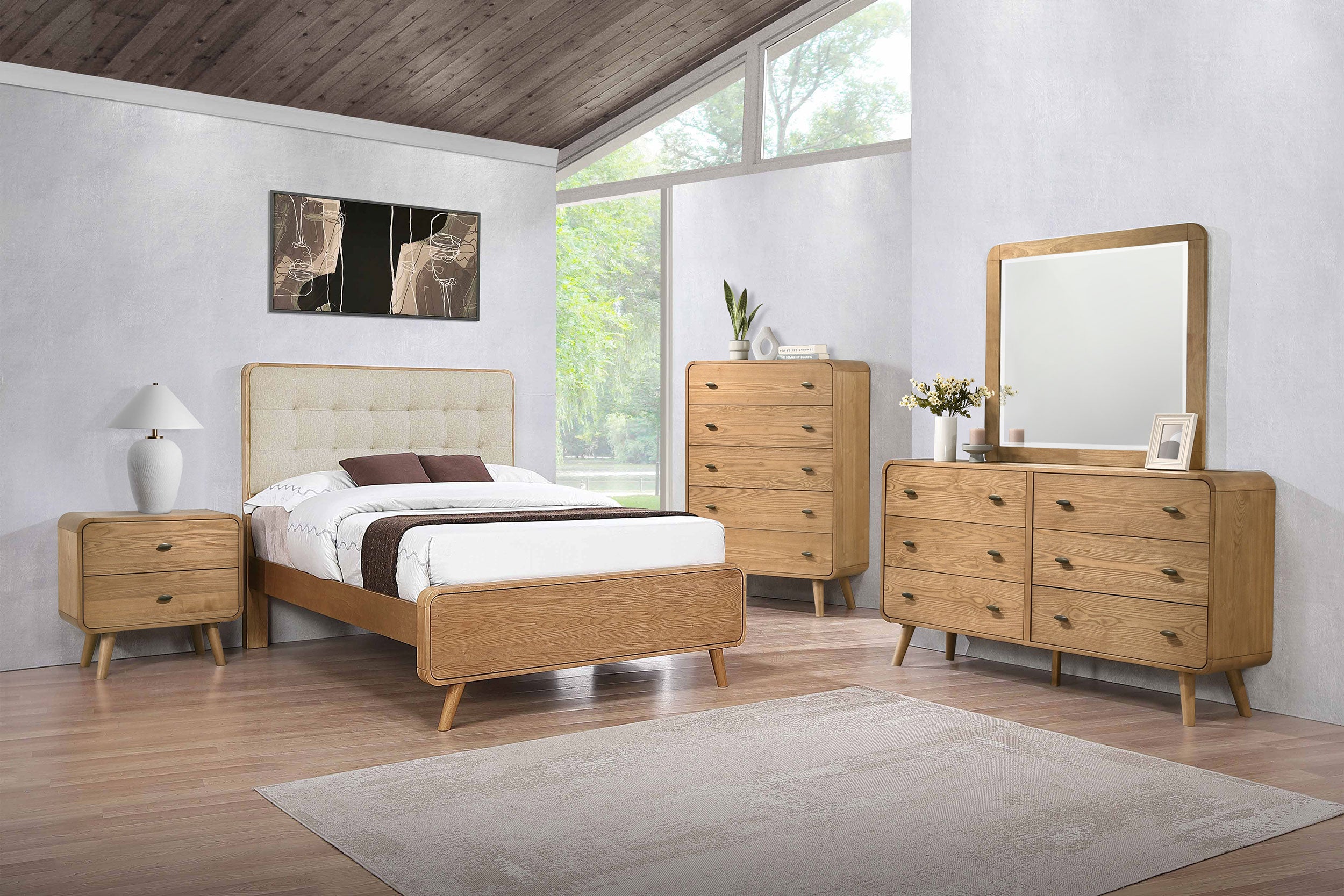 Dar Furniture - Coaster - Robyn 5-piece Full Bedroom Set Light Ash - 225091F-S5
