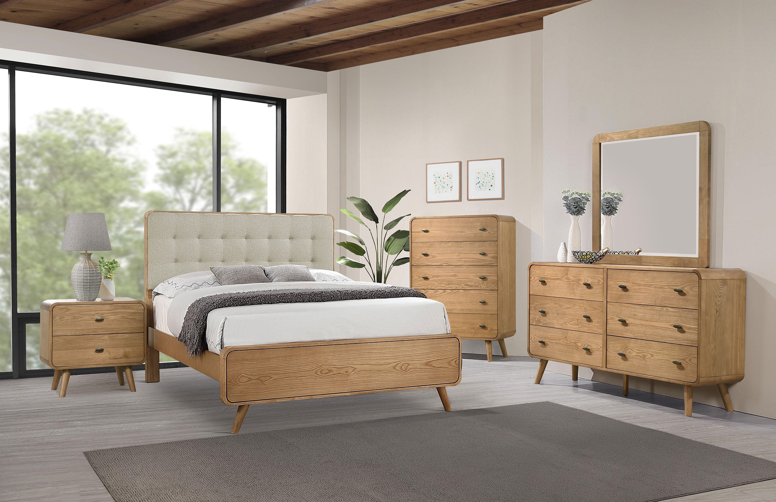 Dar Furniture - Coaster - Robyn 5-piece Queen Bedroom Set Light Ash - 225091Q-S5